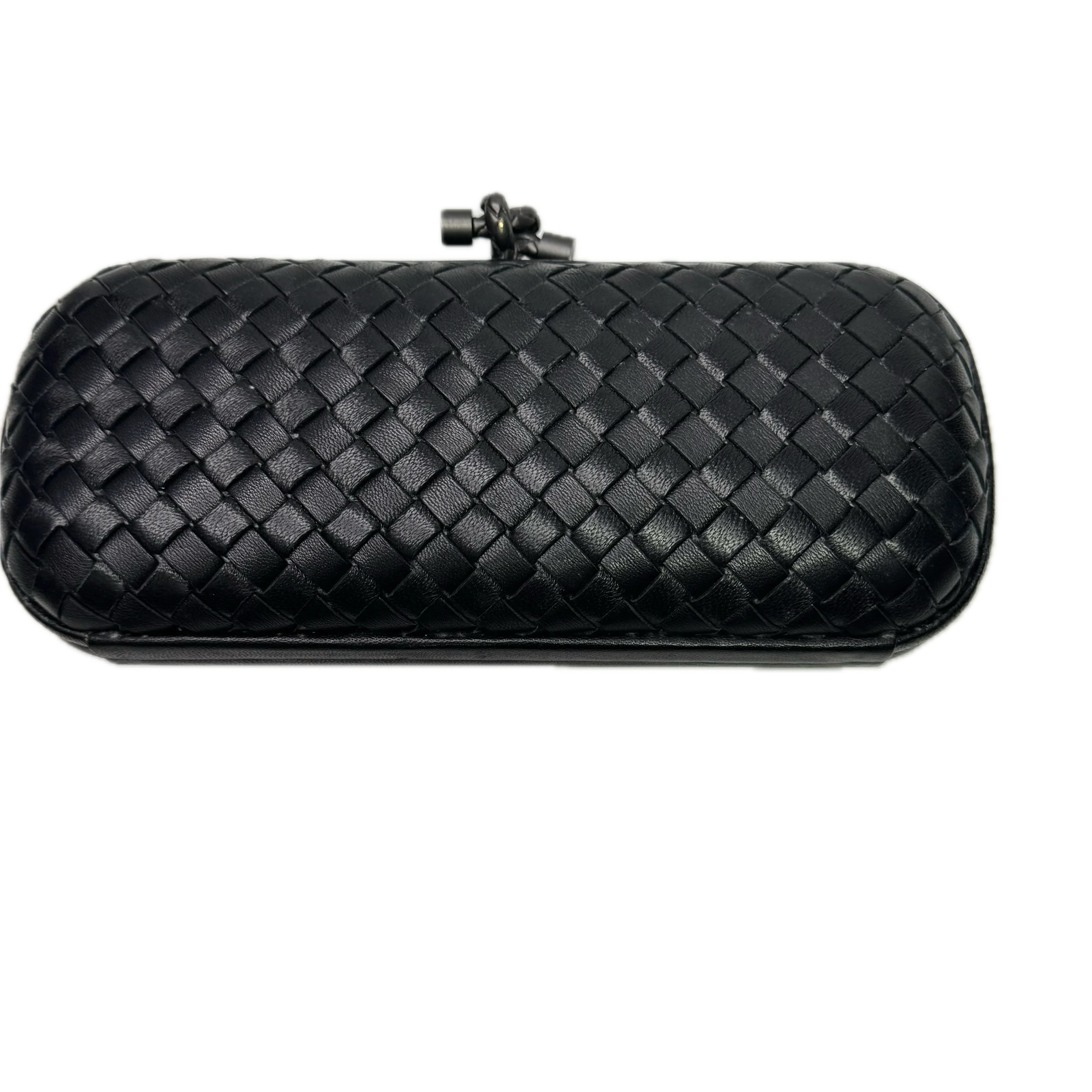 Bottega Veneta Intrecciato Leather Long Knot Clutch Black