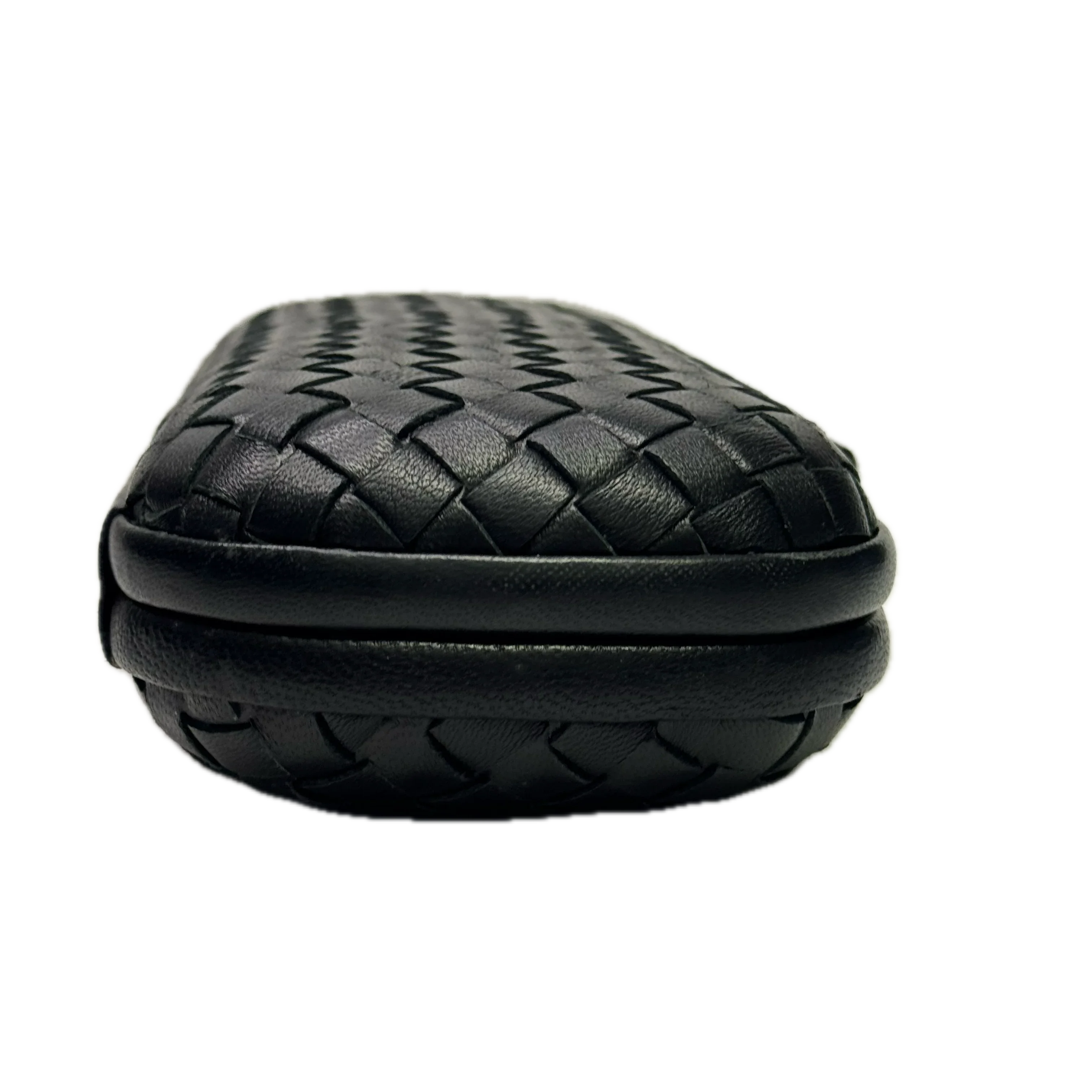 Bottega Veneta Intrecciato Leather Long Knot Clutch Black