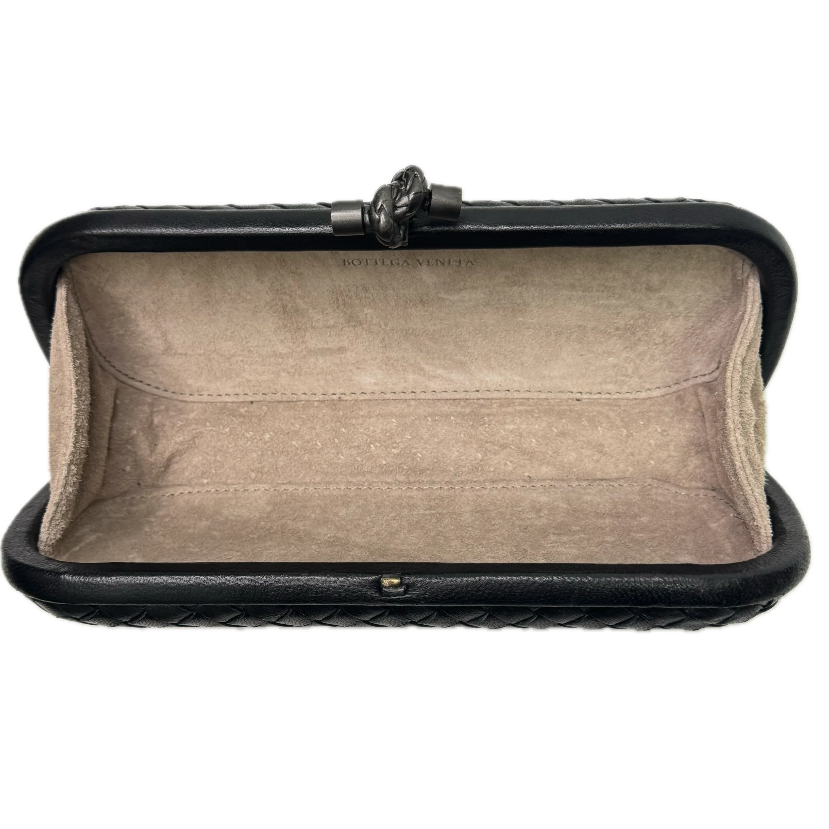 Bottega Veneta Intrecciato Leather Long Knot Clutch Black
