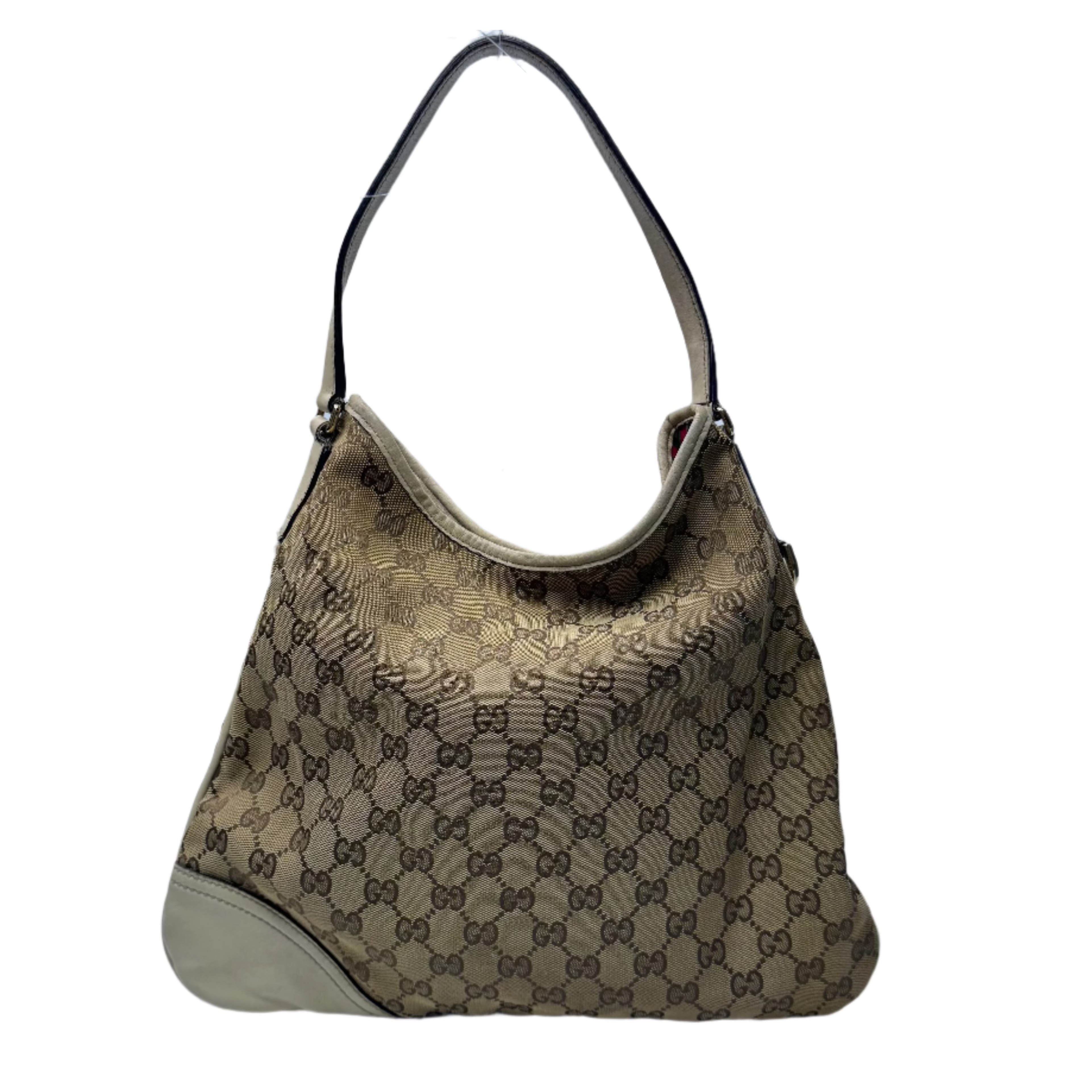 Guccui Monogram GG New Britt Hobo Ivory Shoulder Bag