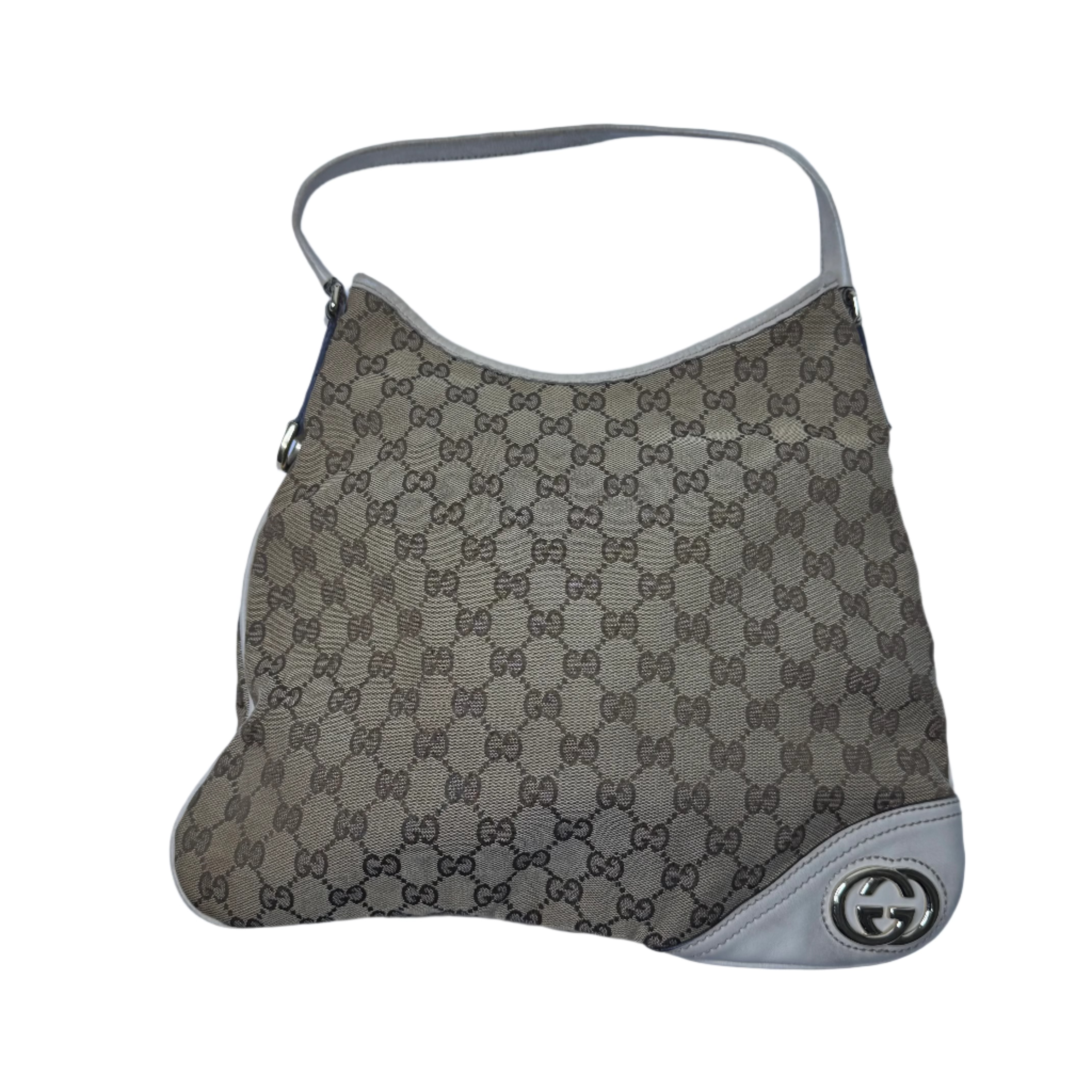 Guccui Monogram GG New Britt Hobo Ivory Shoulder Bag