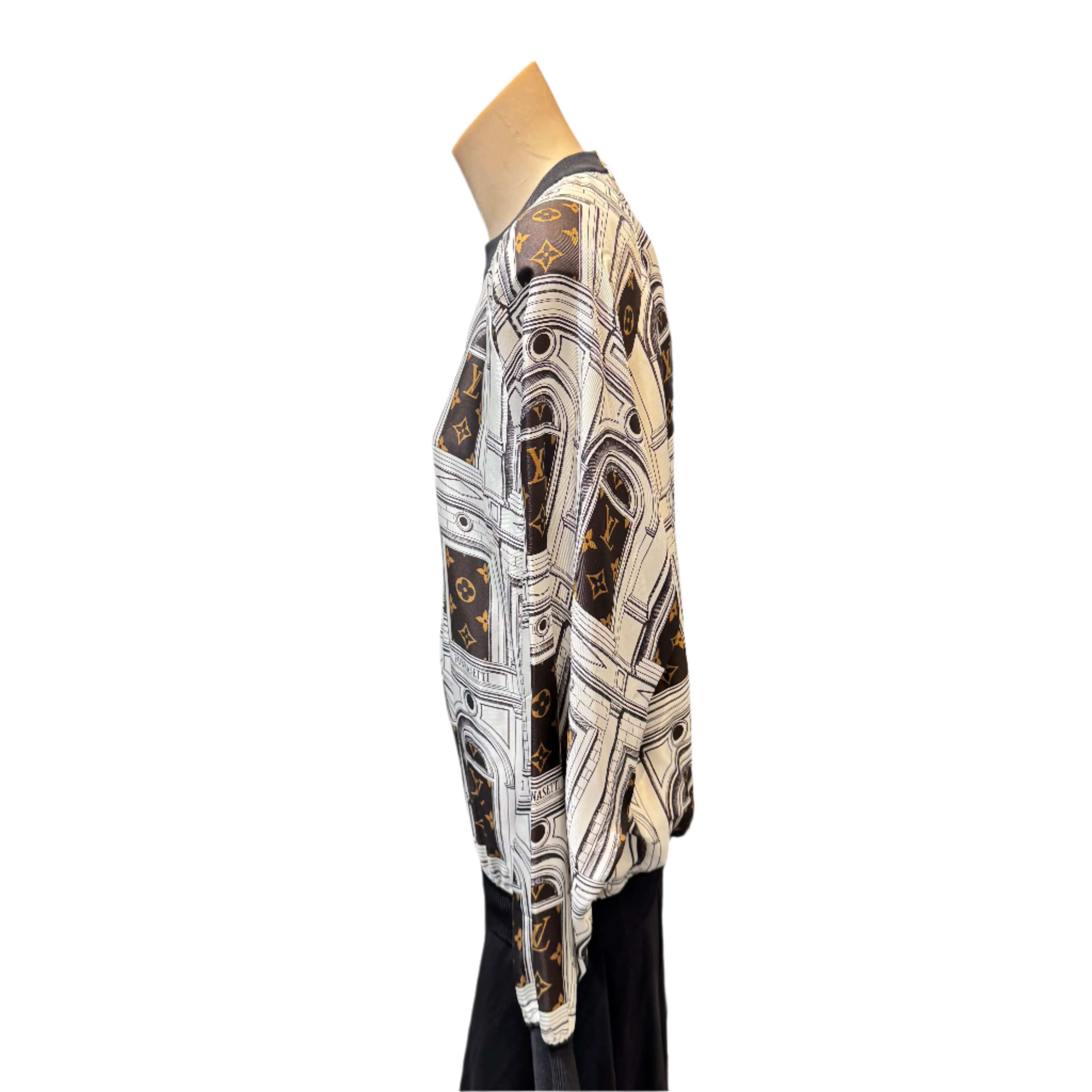 Louis Vuitton Fornasetti Collection Architecture Cropped Blouse Medium