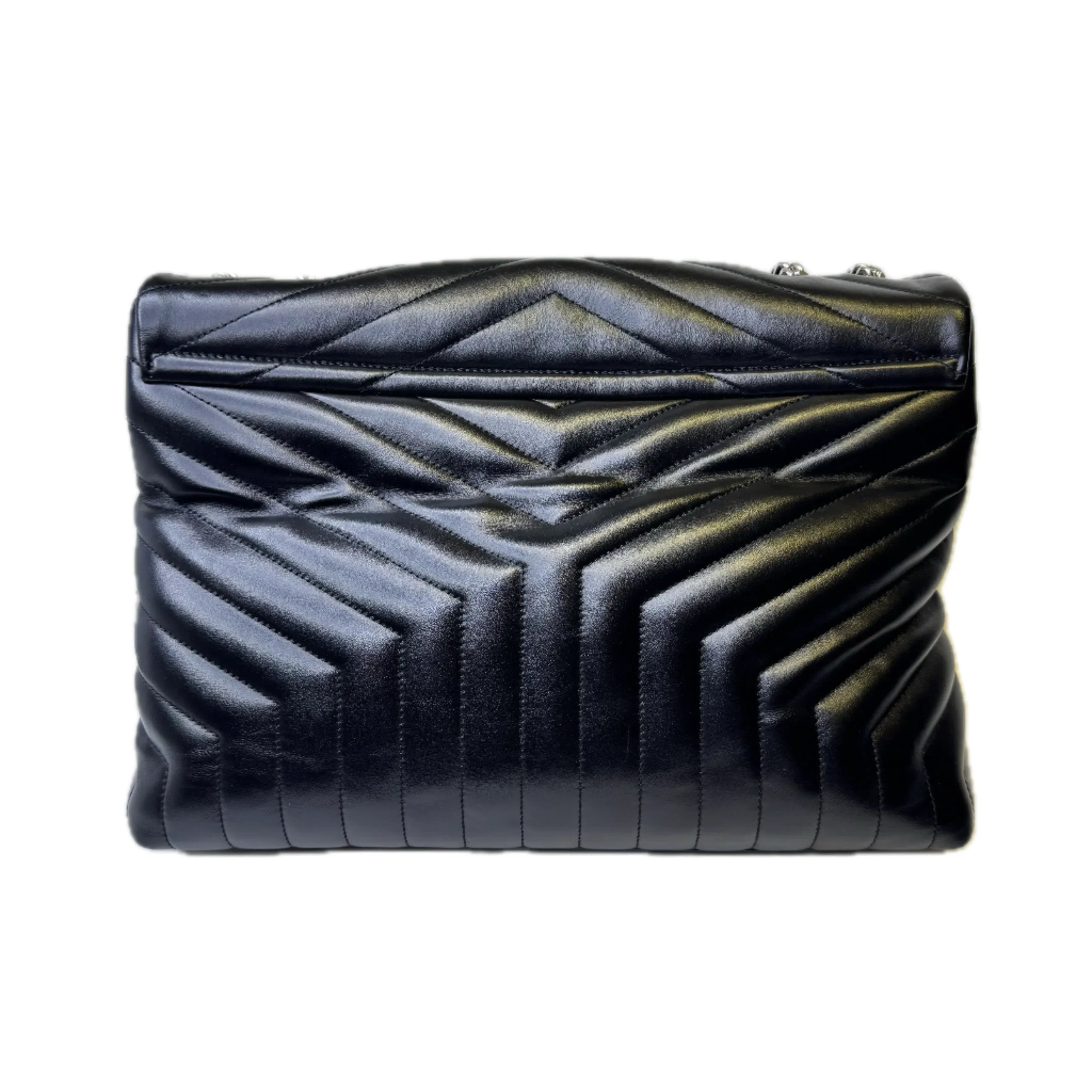 Yves Saint Laurent Loulou Large Handbag Leather Black - Lost Designer