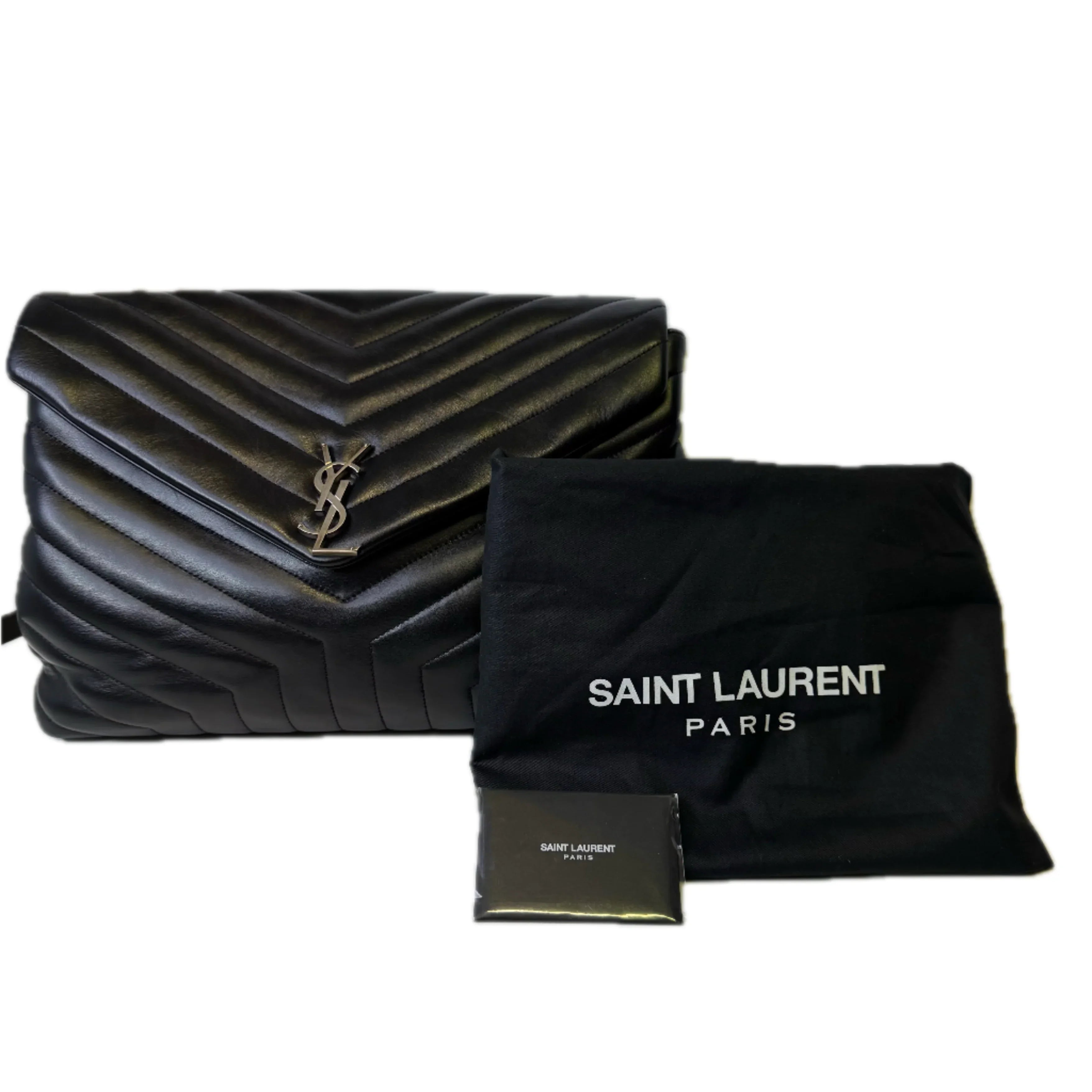 Yves Saint Laurent Loulou Large Handbag Leather Black - Lost Designer