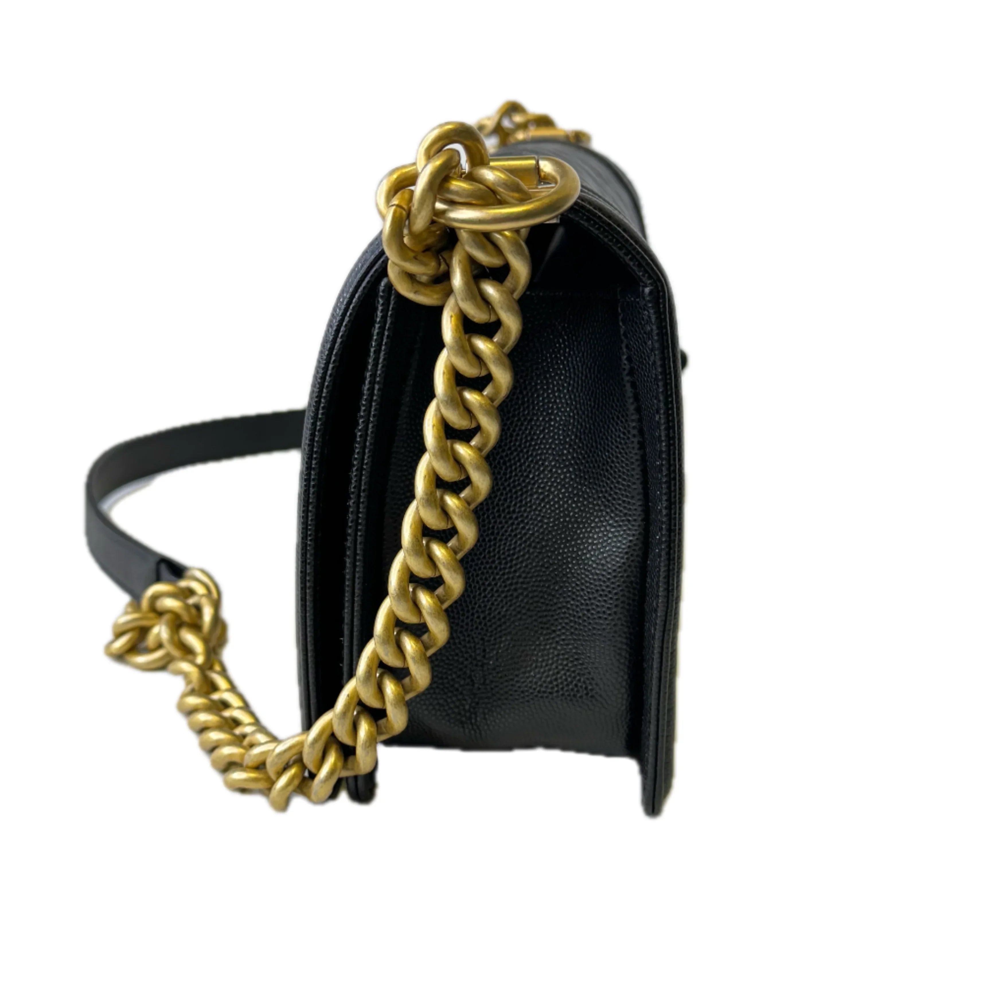 Chanel Boy Bag 2021 Caviar Leather Black - Lost Designer