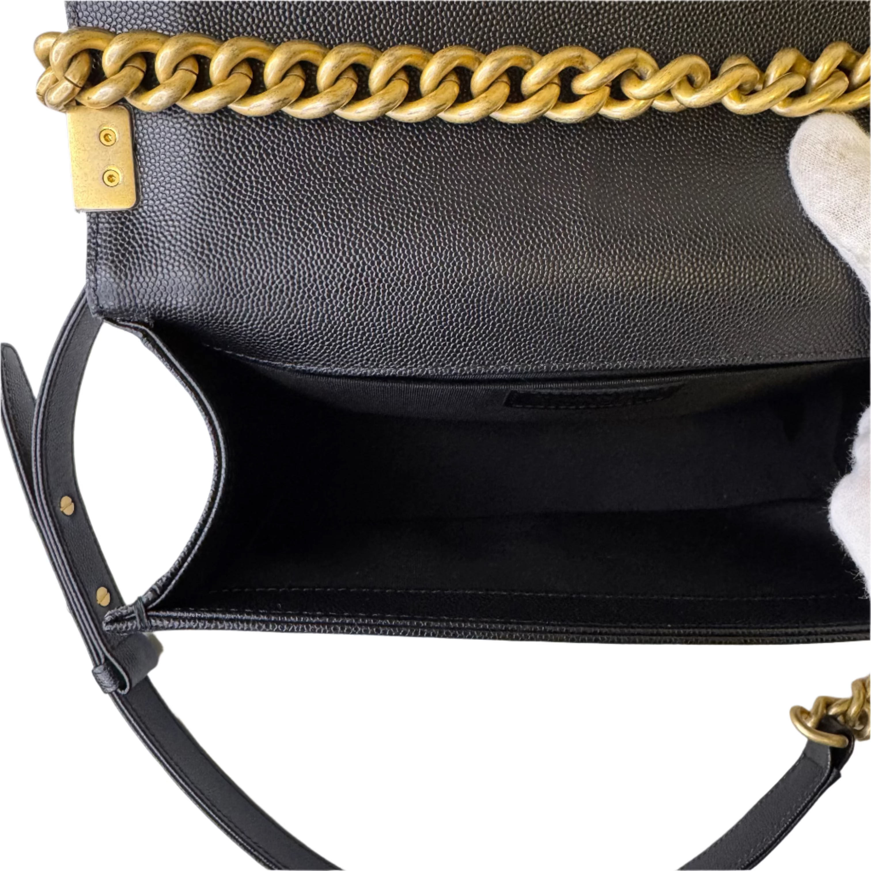 Chanel Boy Bag 2021 Caviar Leather Black - Lost Designer