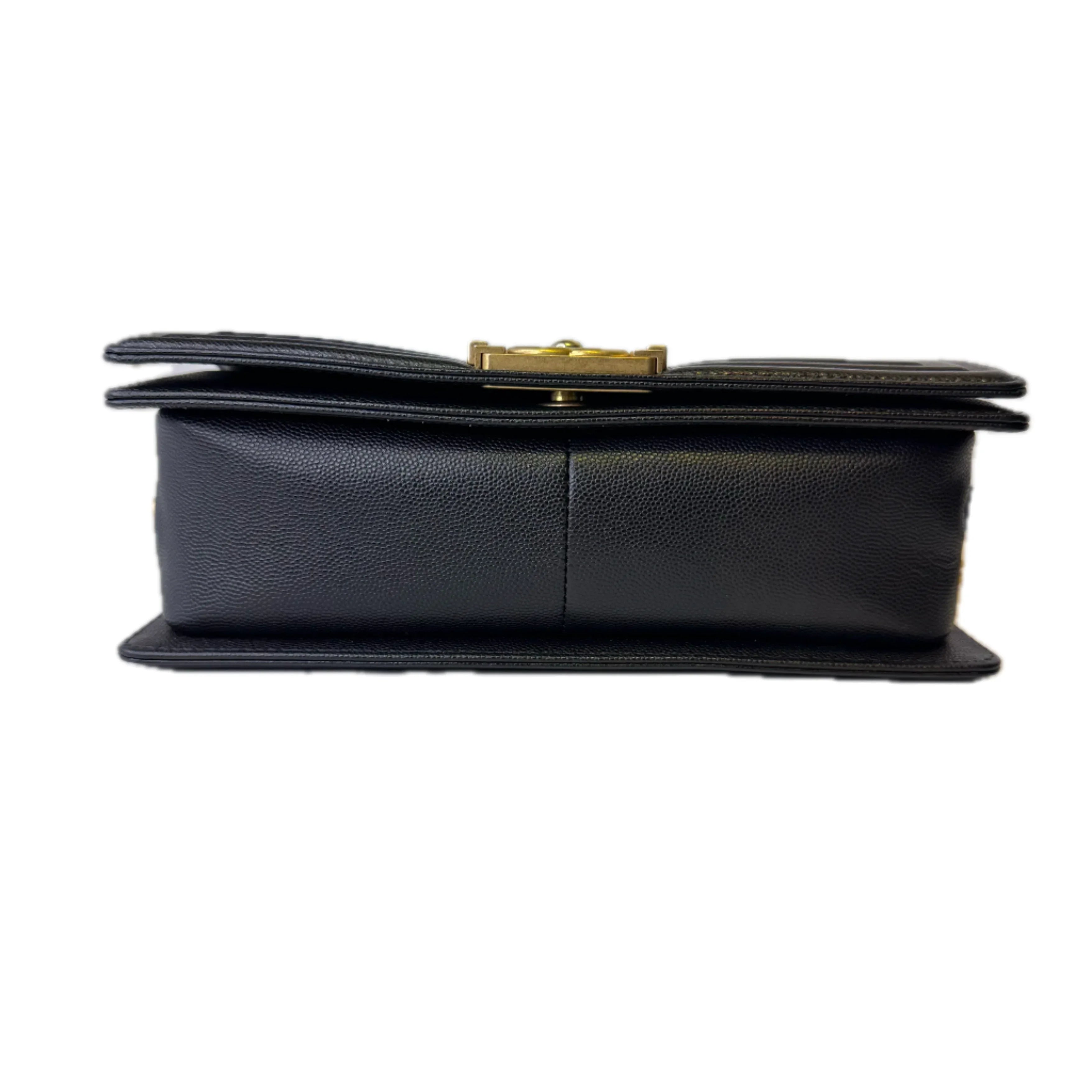 Chanel Boy Bag 2021 Caviar Leather Black - Lost Designer