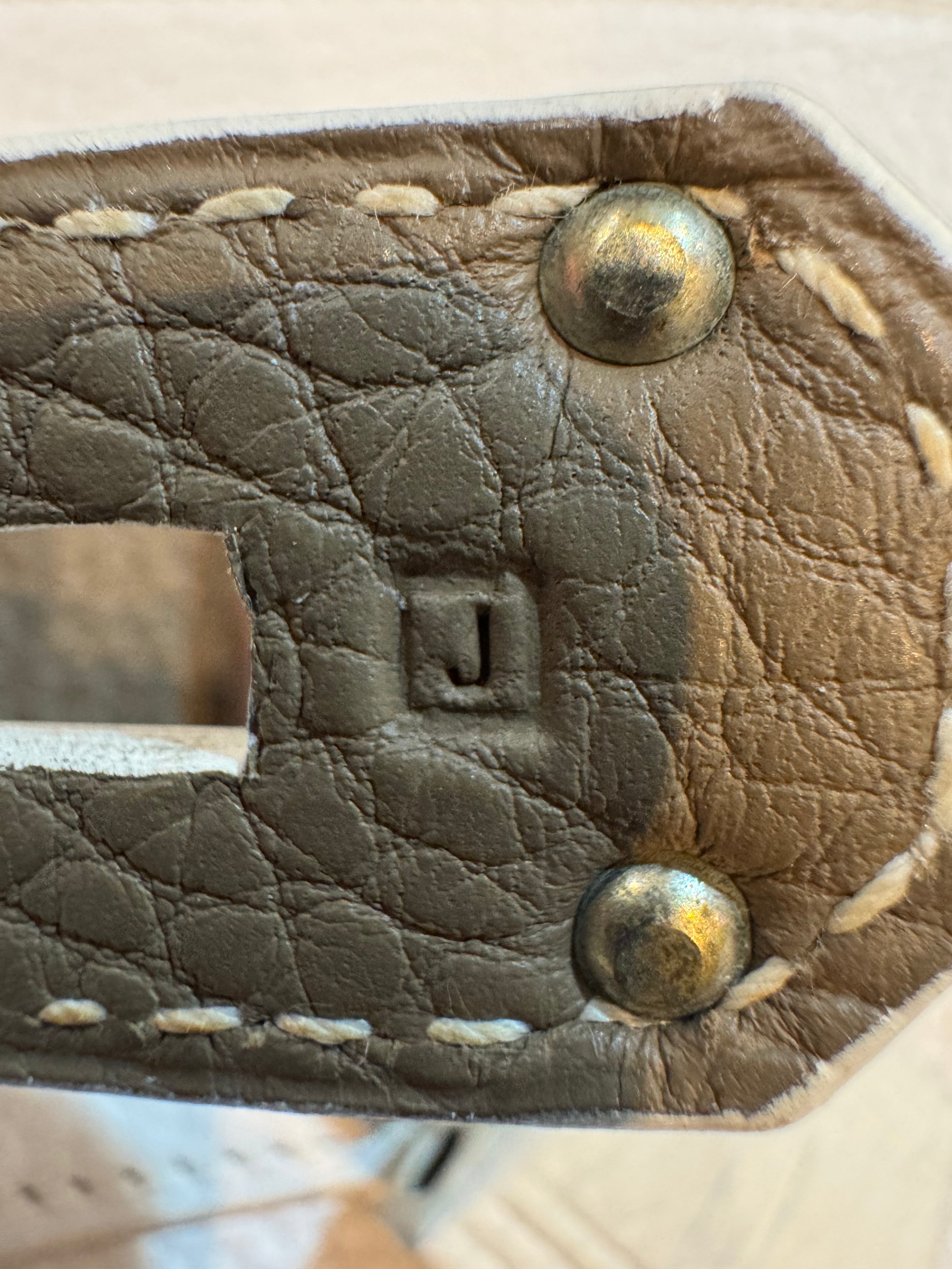 Hermès Birkin Shoulder 42 White Etoupe Clemence Palladium Hardware □J Stamp