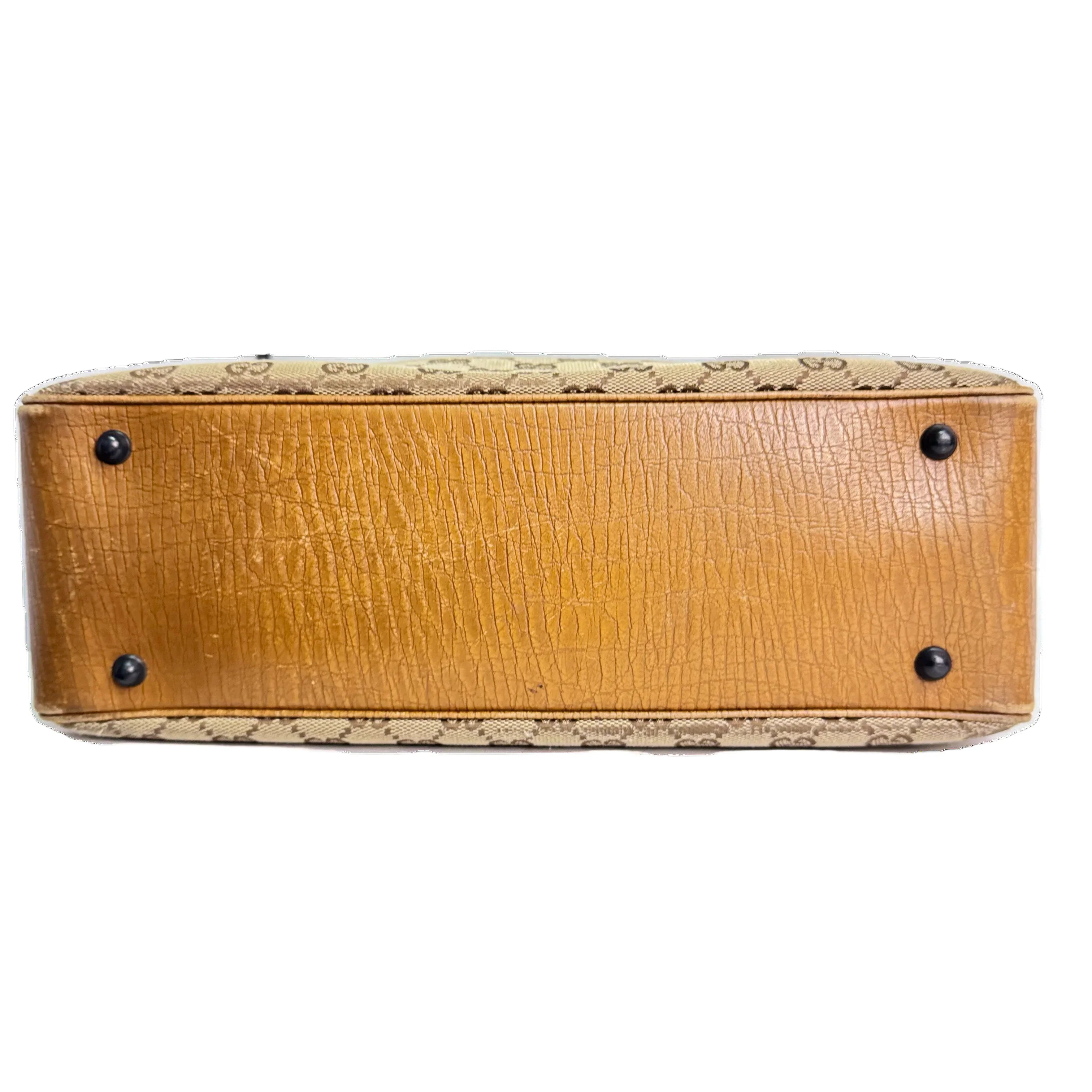 Gucci Bamboo GG Handbag Canvas Beige - Lost Designer