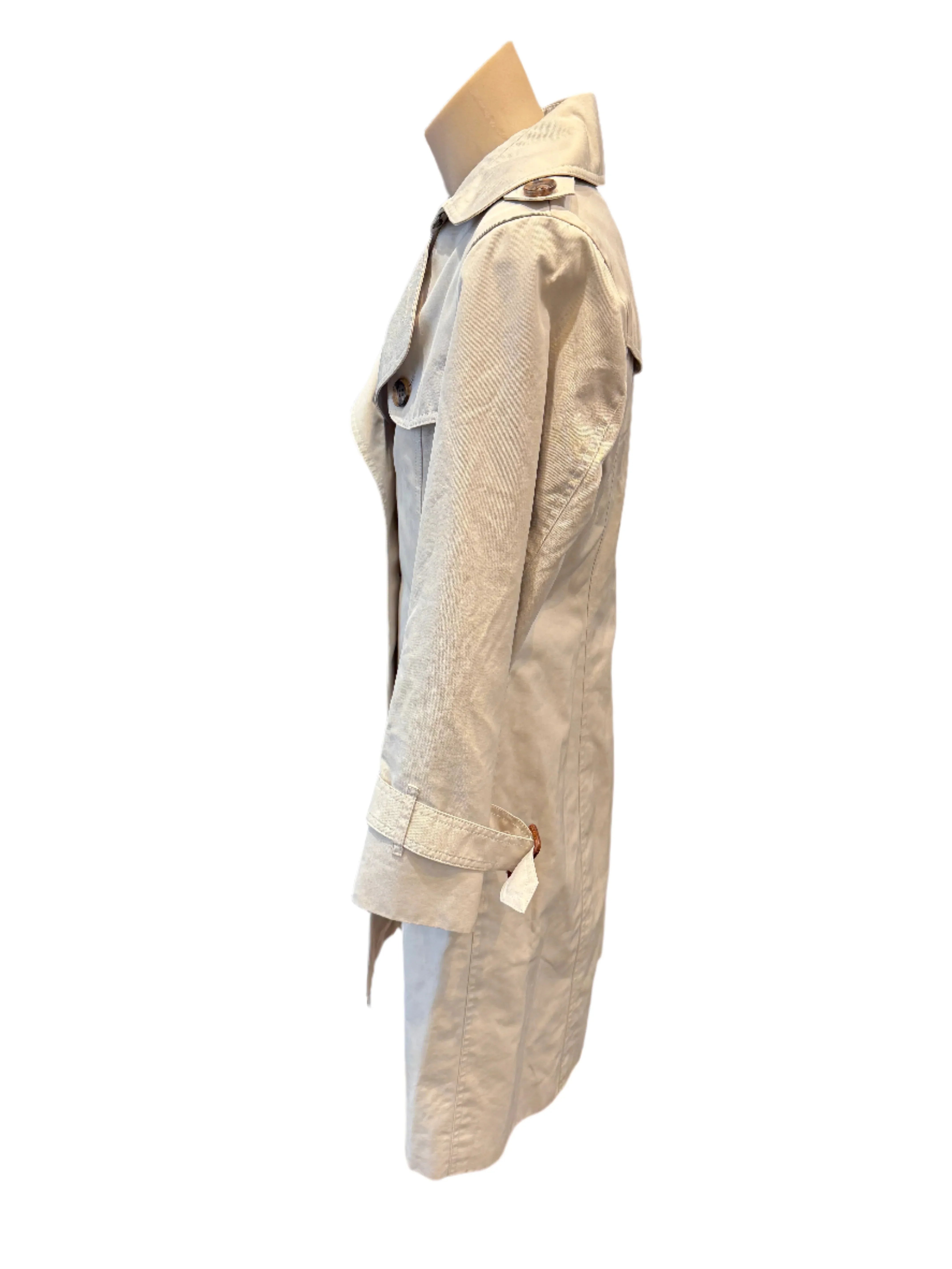 Burberry Coat Cotton Beige Check 40