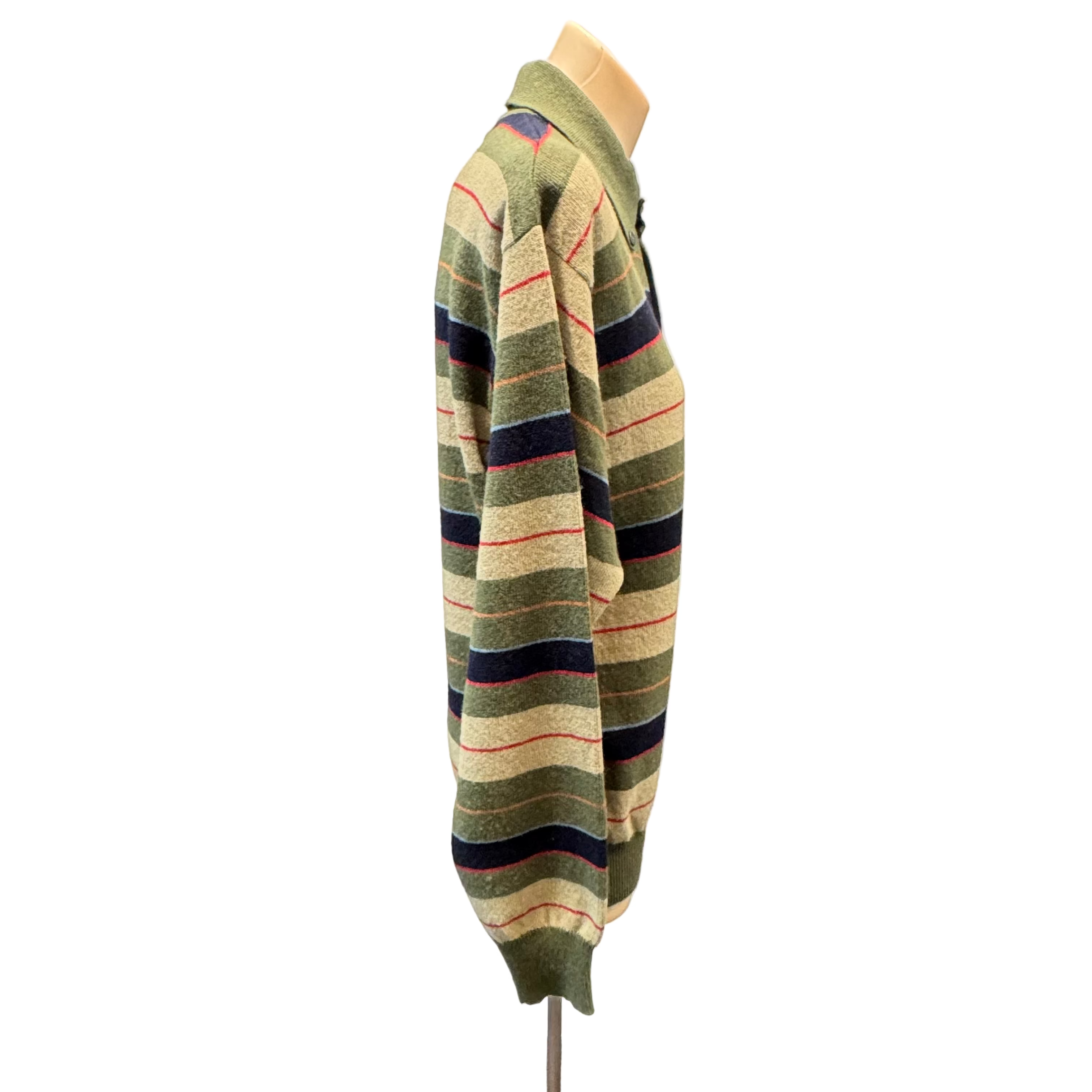Gucci Henley Sweater Shirt Lambs Wool Khaki Medium