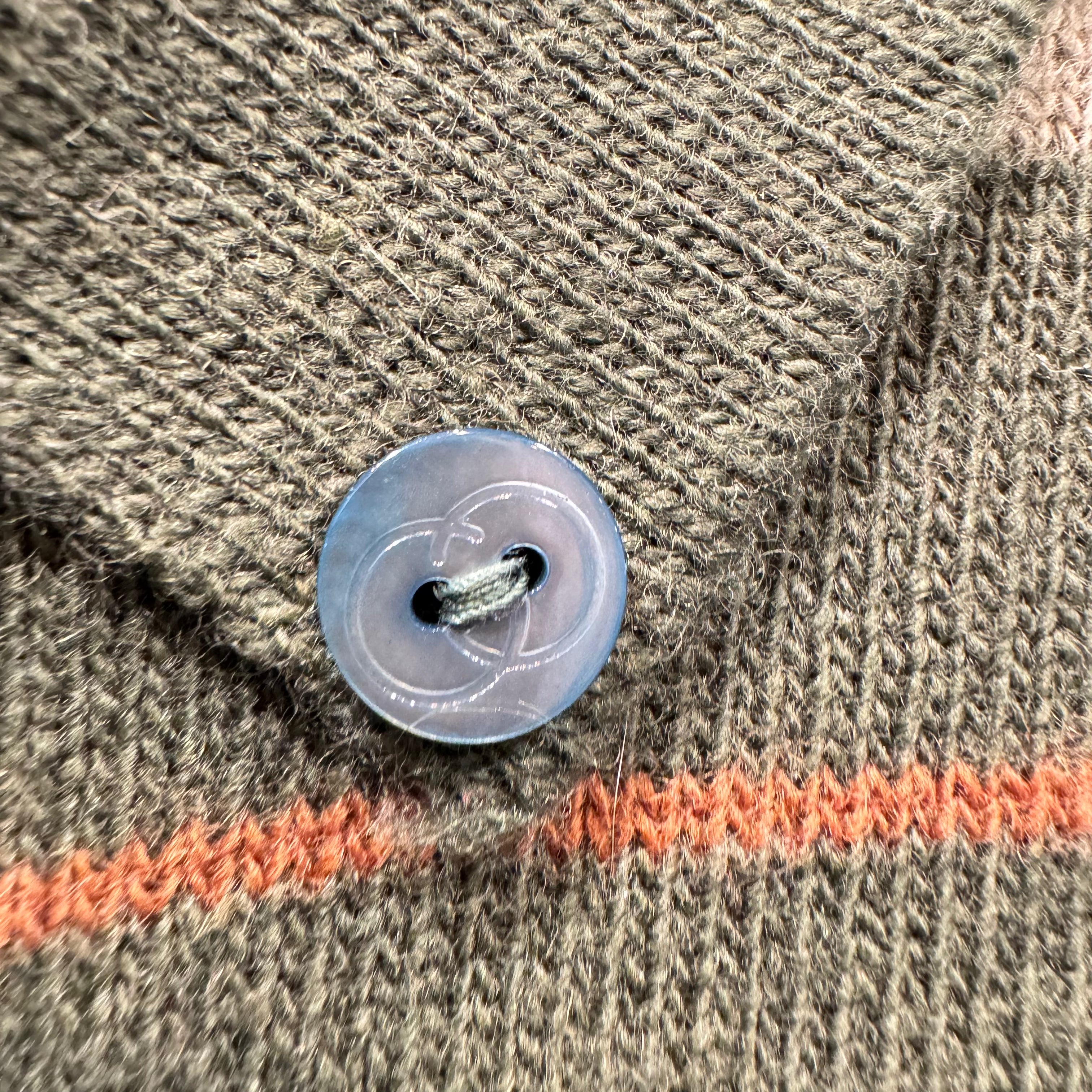 Gucci Henley Sweater Shirt Lambs Wool Khaki Medium