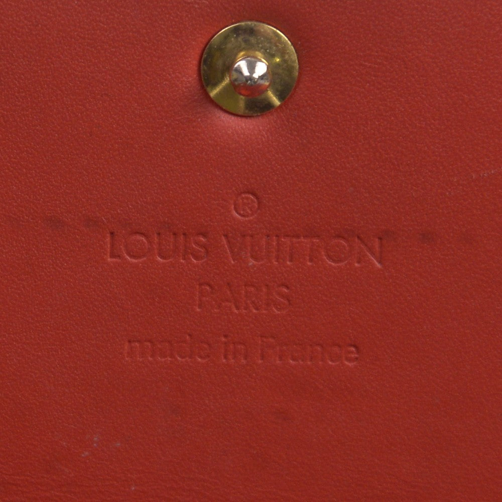 Louis Vuitton Vernis Monogram Sarah Long Wallet Red