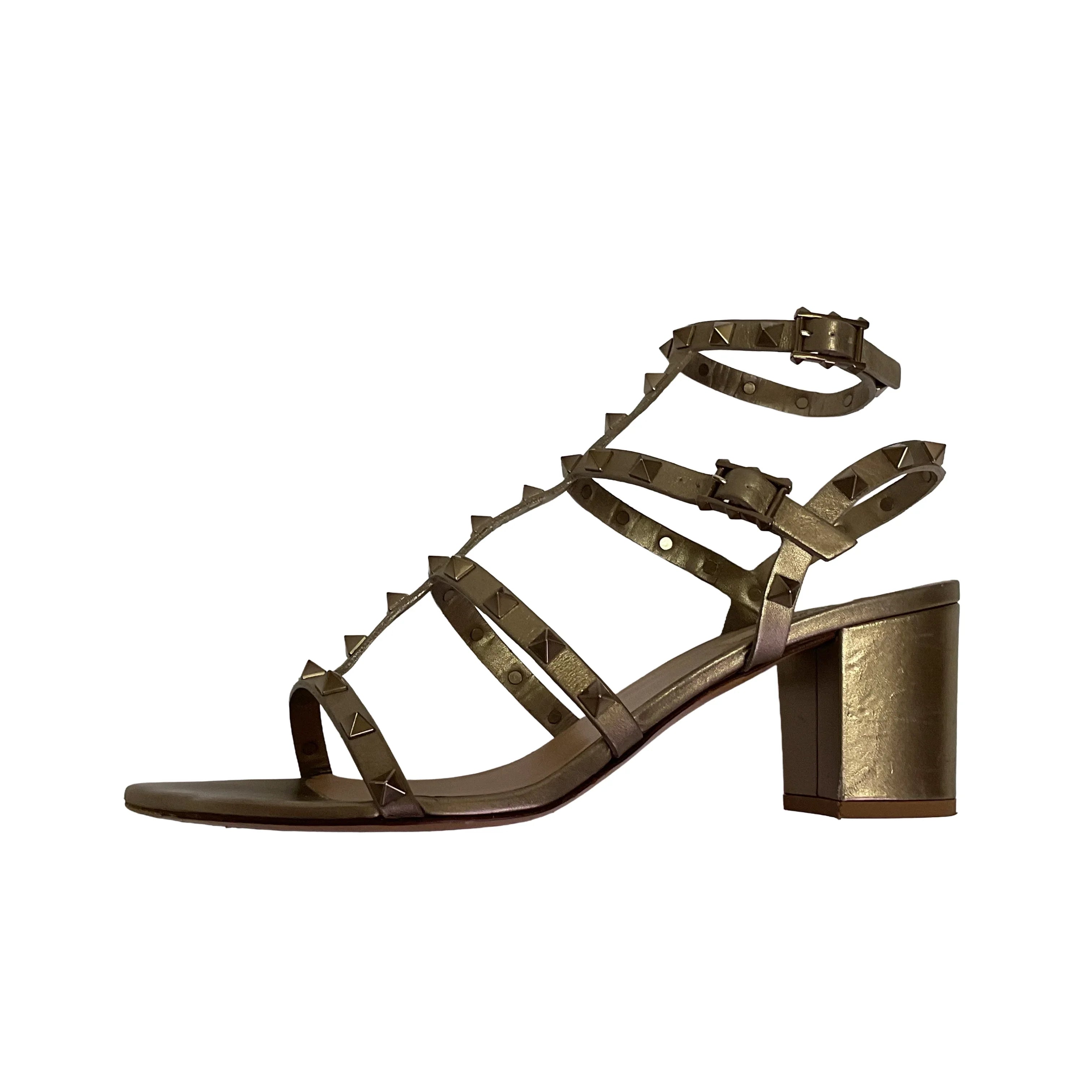 Valentino Rock Stud Heels Beige/Gold 41 - Lost Designer