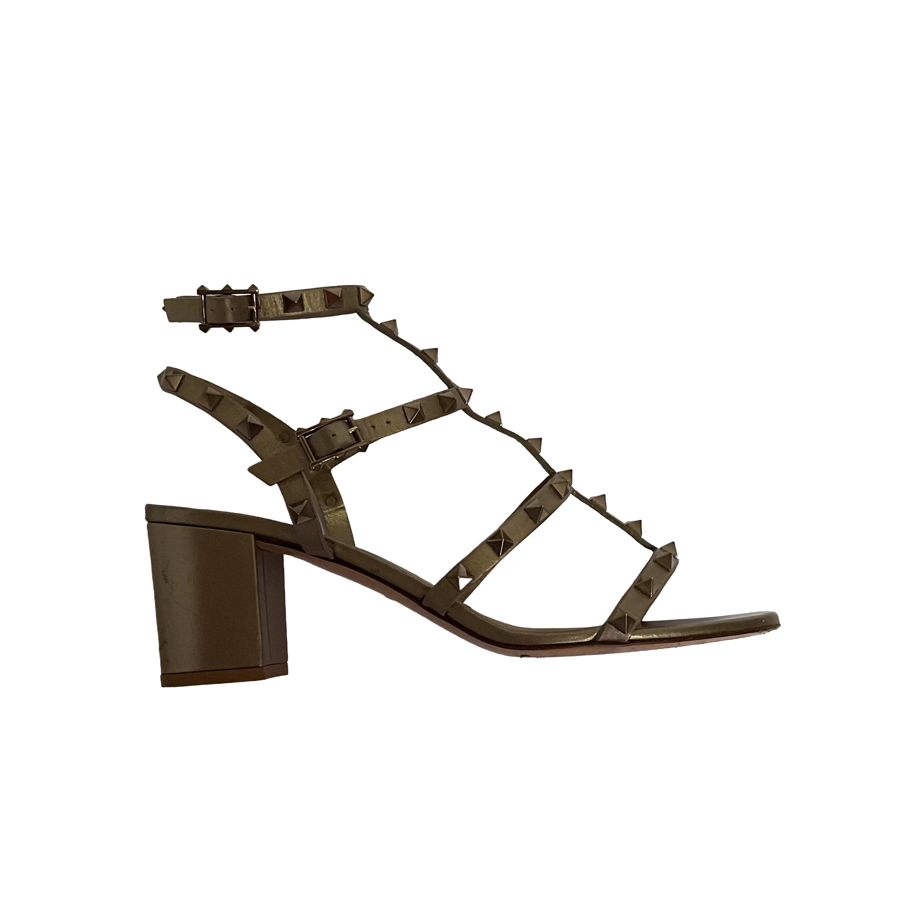 Valentino Rock Stud Heels Beige/Gold 41 - Lost Designer