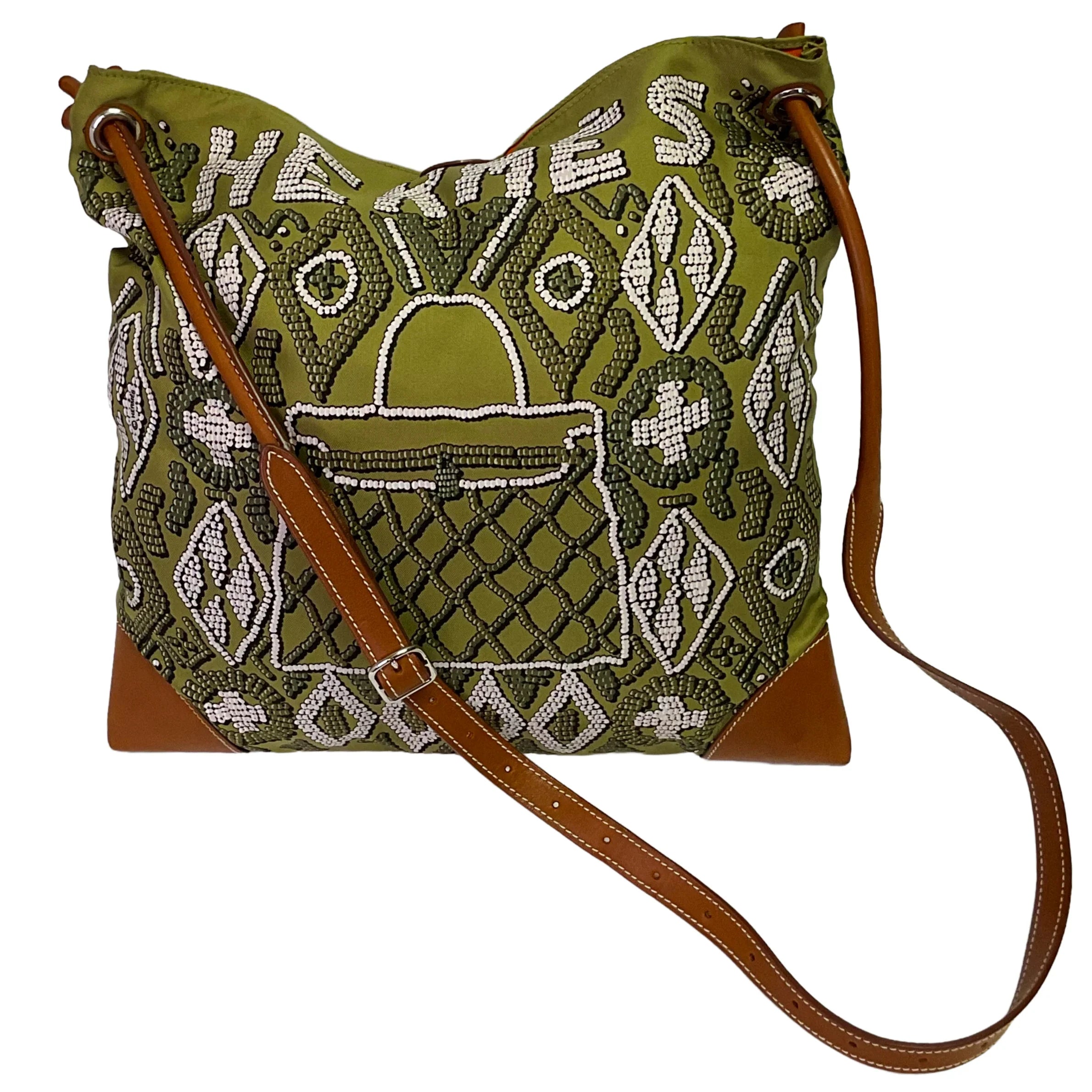Hermés Silk City Crossbody Bag Green - Lost Designer
