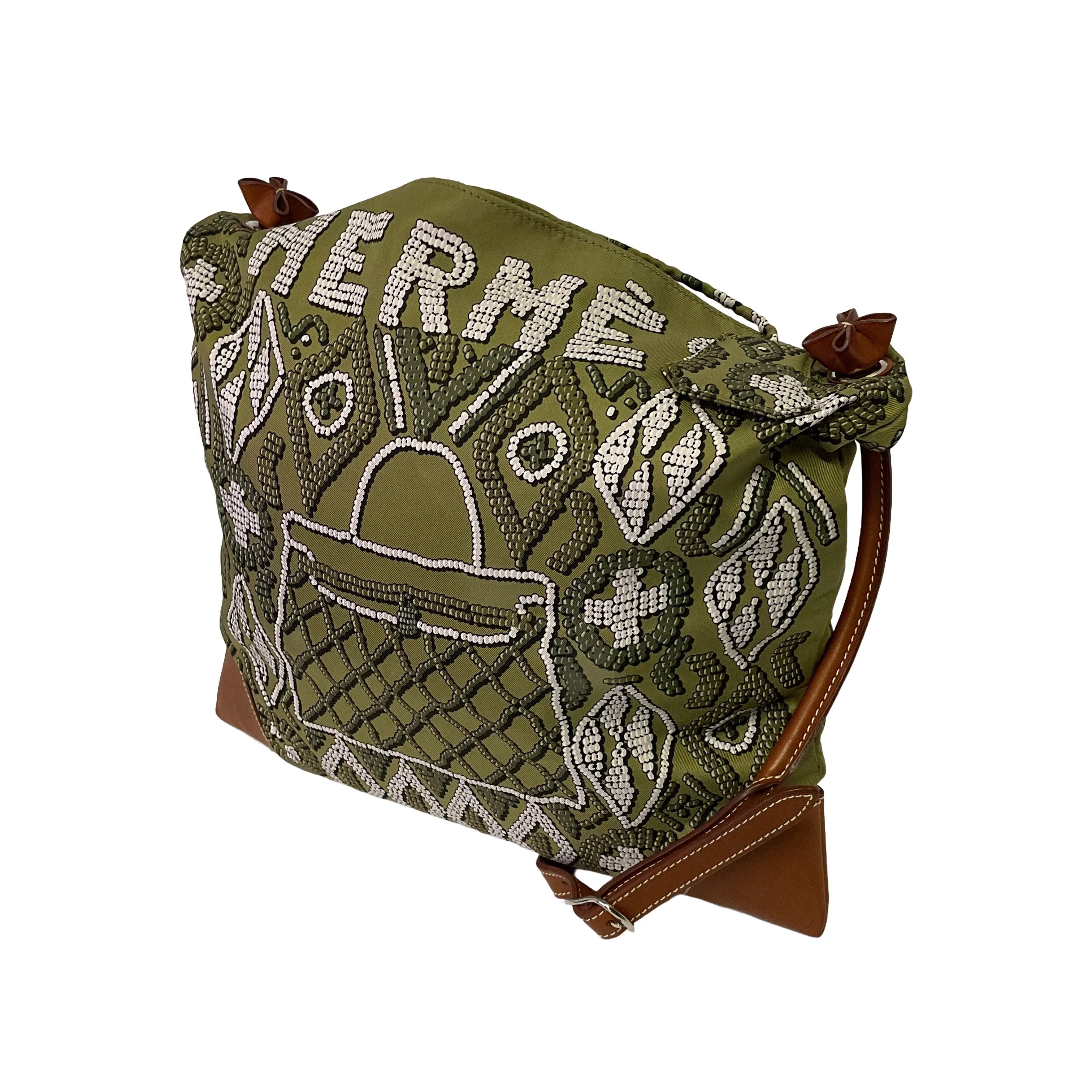 Hermés Silk City Crossbody Bag Green - Lost Designer