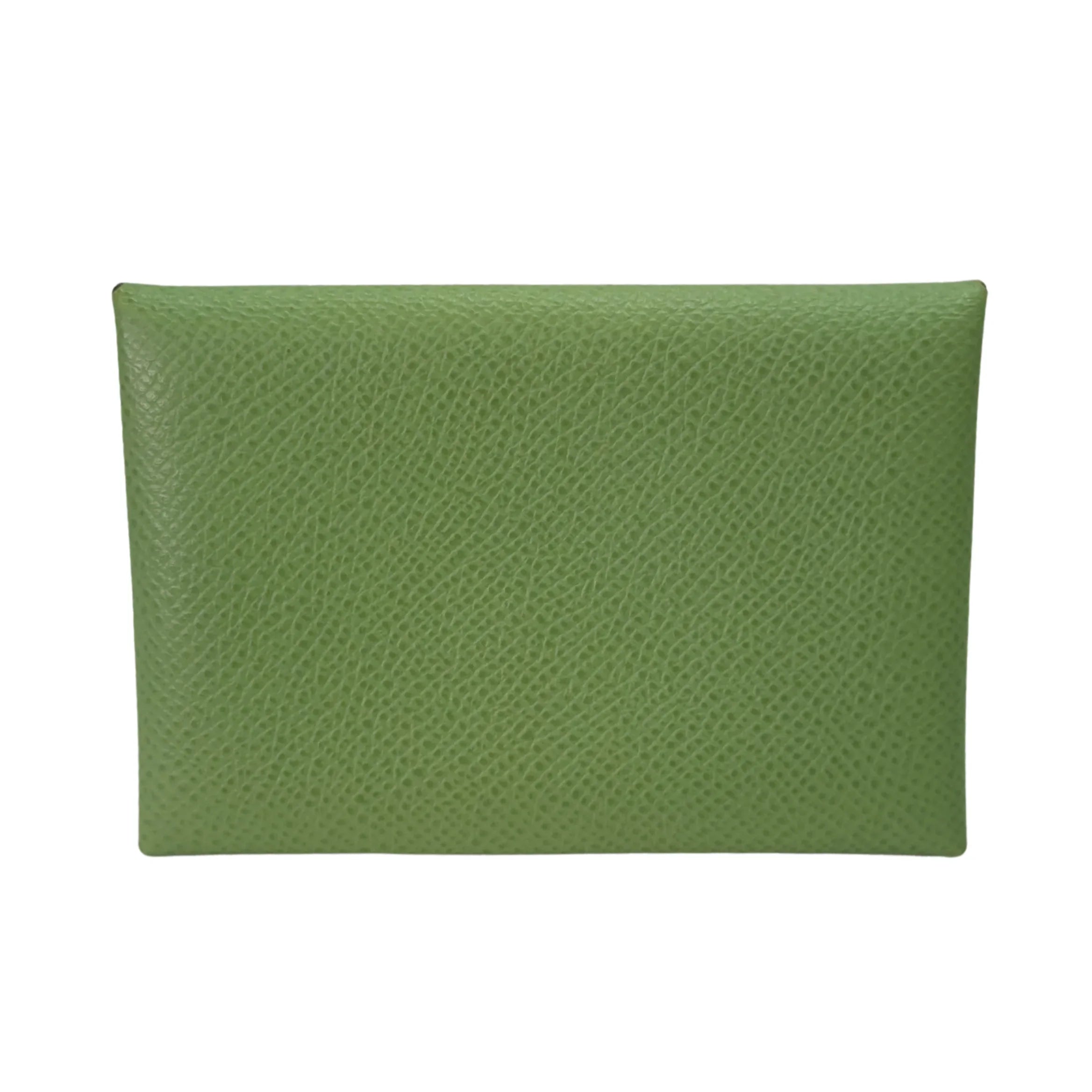 Hermes Calvi Epsom Leather Vert Criquet Wallet Green - Lost Designer