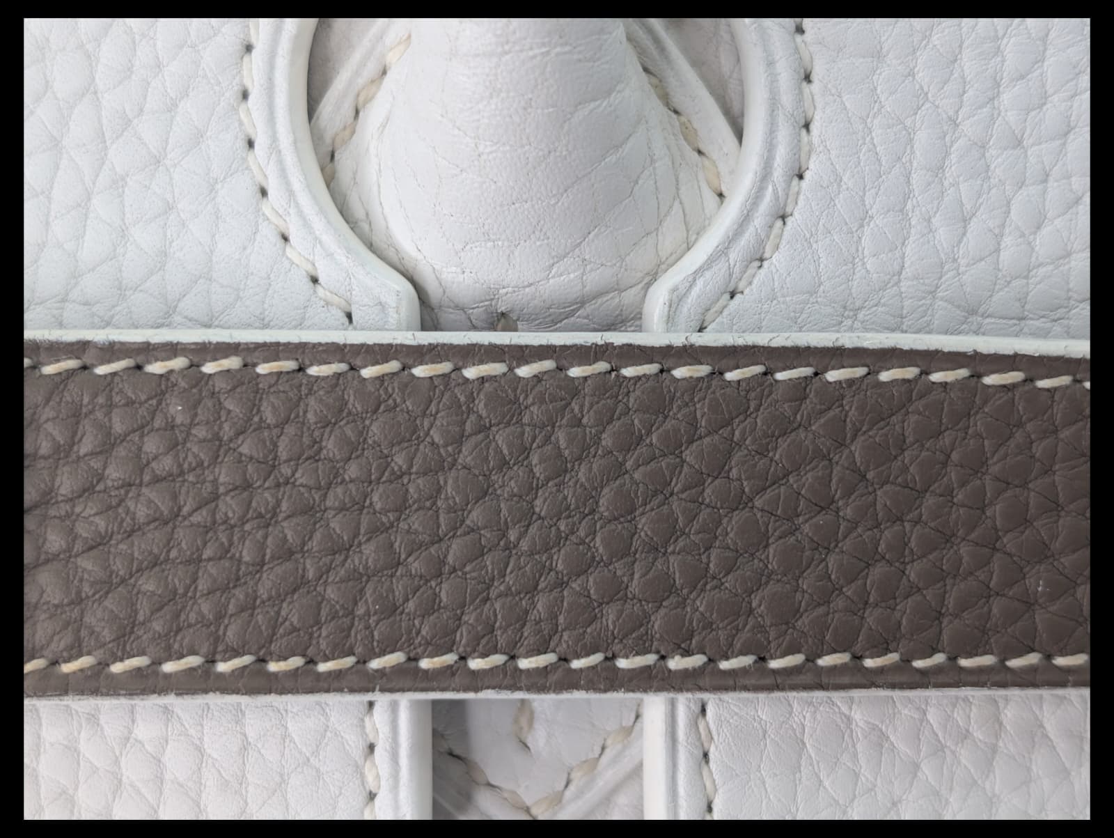 Hermès Birkin Shoulder 42 White Etoupe Clemence Palladium Hardware □J Stamp