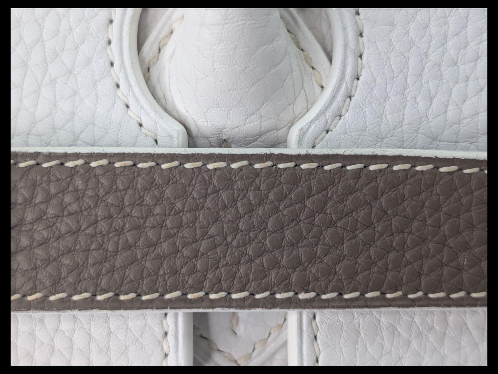 Hermès Birkin Shoulder 42 White Etoupe Clemence Palladium Hardware □J Stamp - Lost Designer