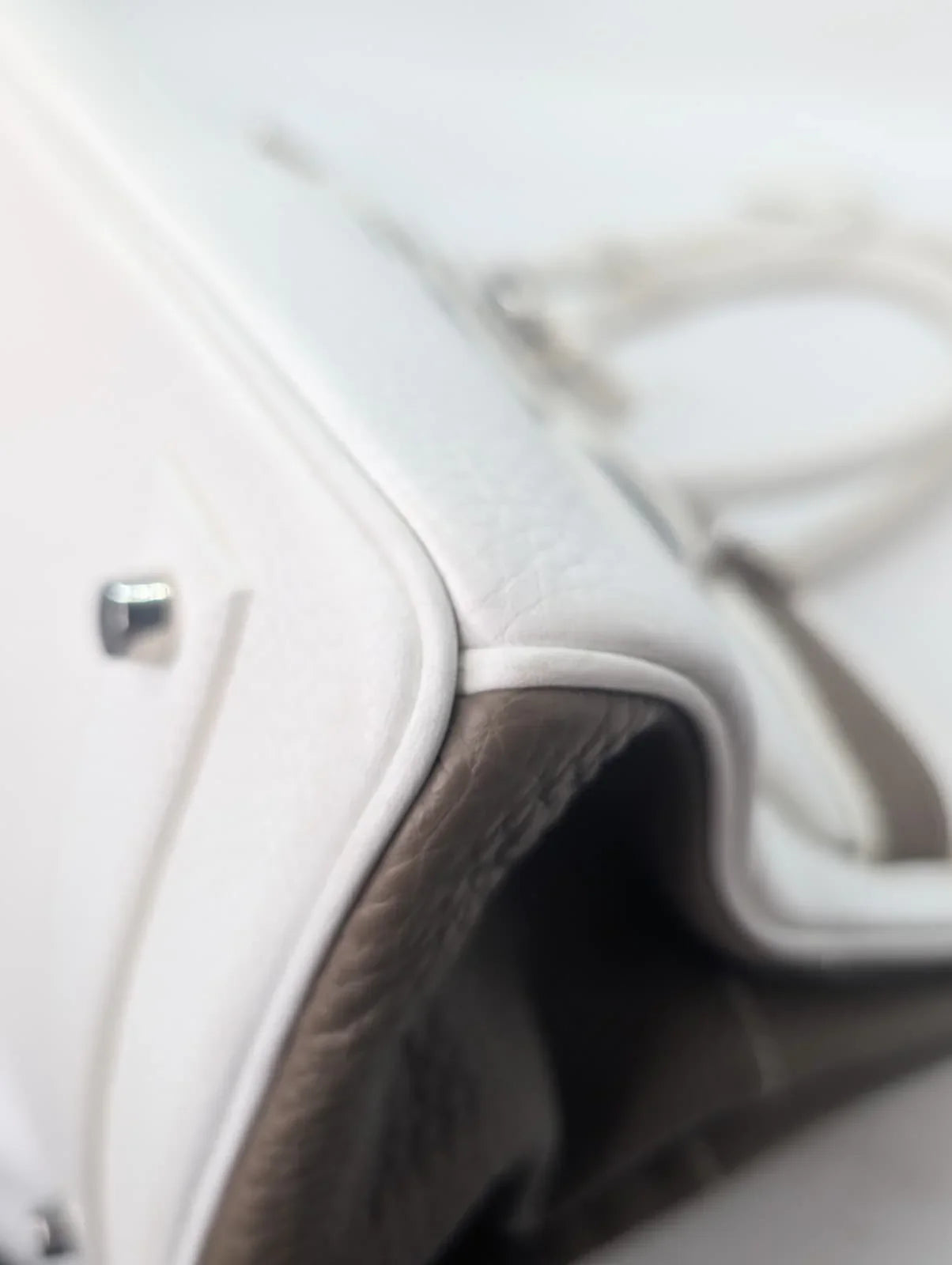 Hermès Birkin Shoulder 42 White Etoupe Clemence Palladium Hardware □J Stamp - Lost Designer