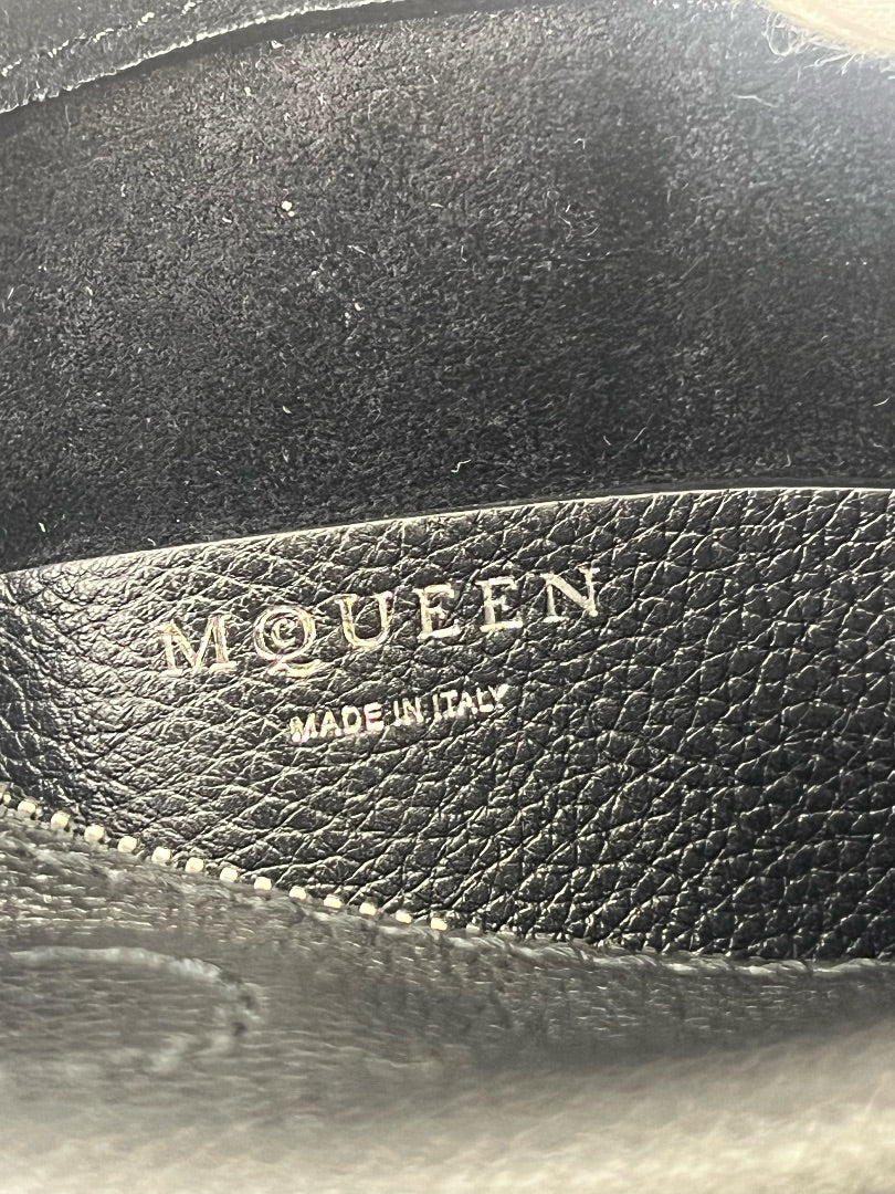 Alexander McQueen Black Leather T-Bar Sling Shoulder Bag