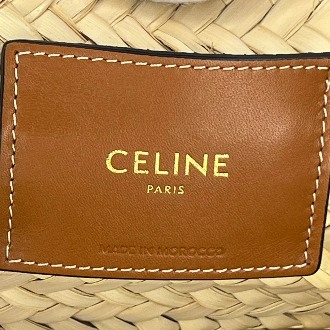 Celine Medium Triomphe Panier Tote – Palm Leaves Calfskin - Lost Designer