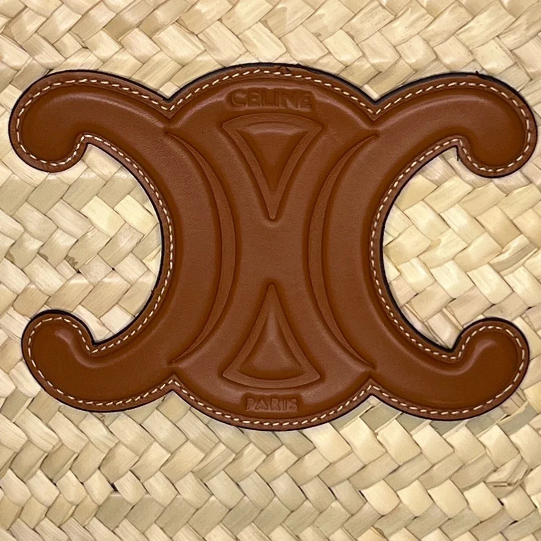 Celine Medium Triomphe Panier Tote – Palm Leaves Calfskin - Lost Designer