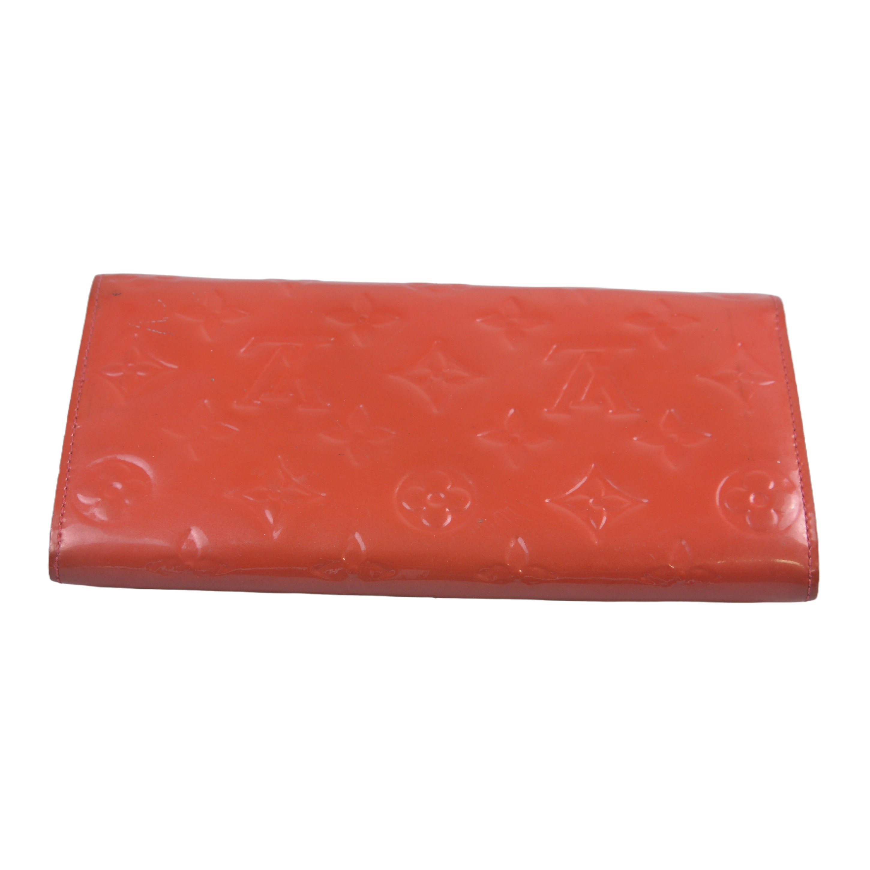Louis Vuitton Vernis Monogram Sarah Long Wallet Red