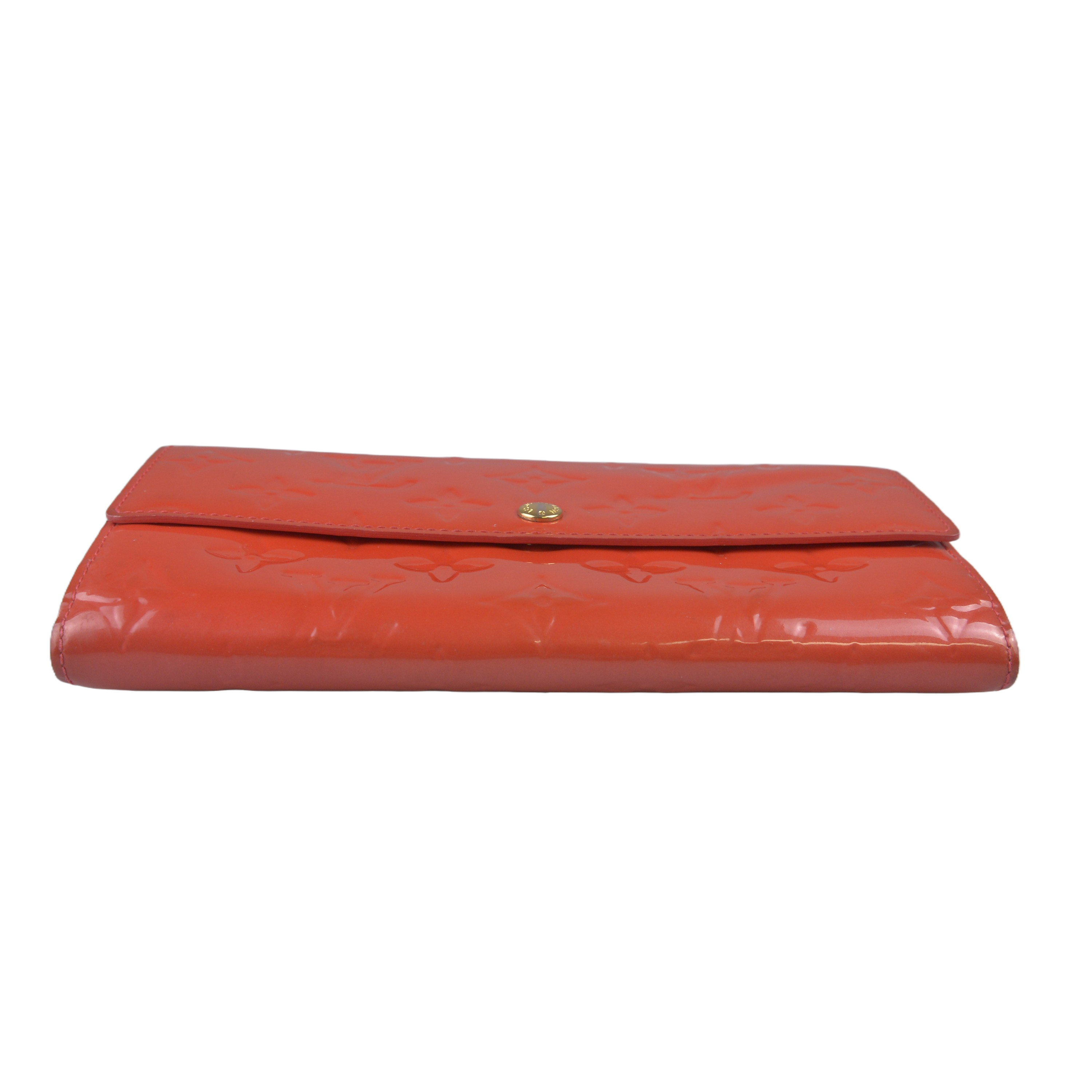 Louis Vuitton Vernis Monogram Sarah Long Wallet Red
