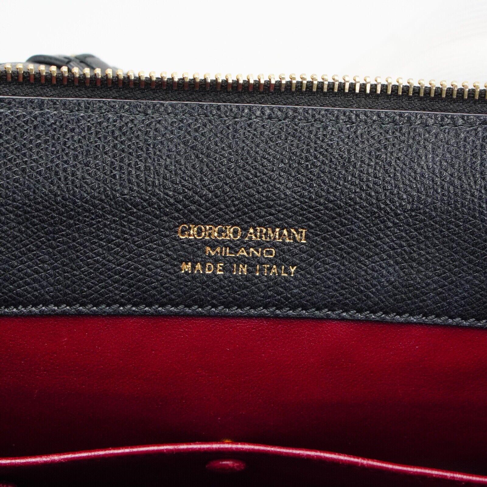 Giorgio Armani Square Leather Bag Black - Lost Designer