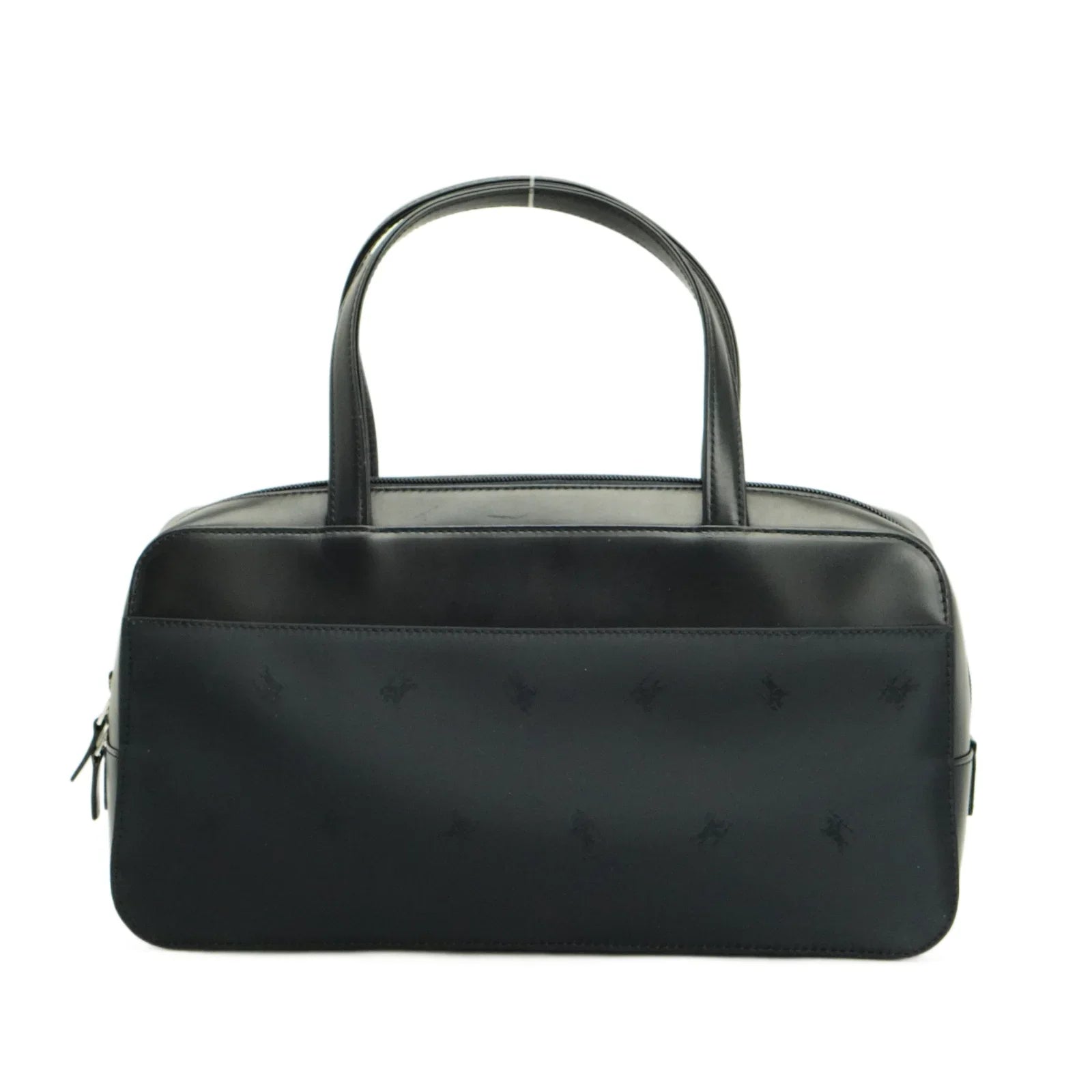 Burberry Nylon x Leather Checked Bag Black