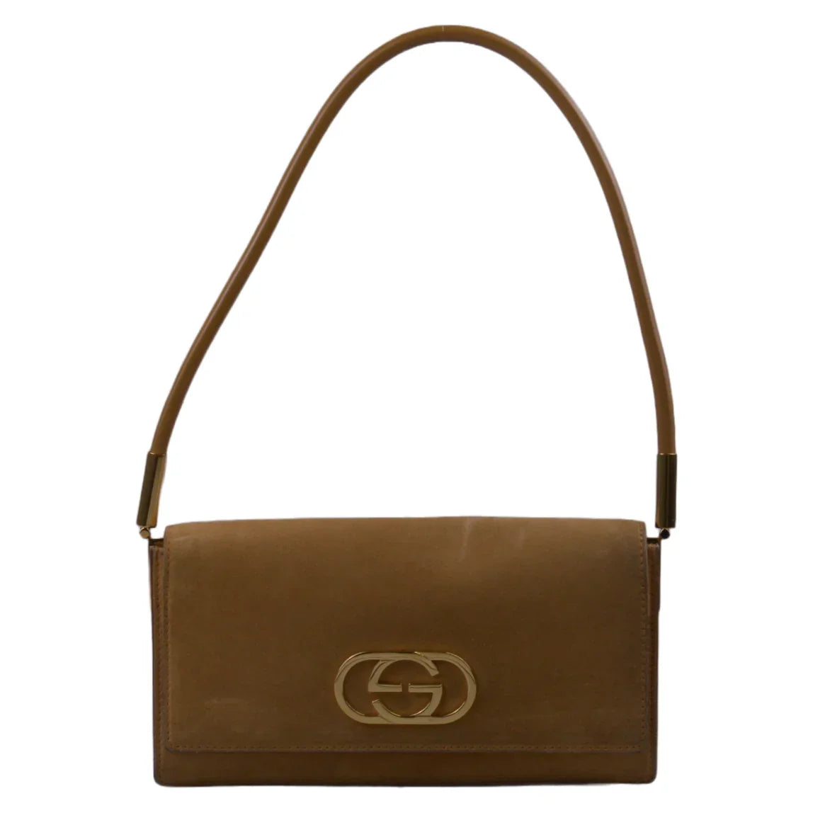 Gucci GG Blondie Baguette Bag, Tan Suede Leather