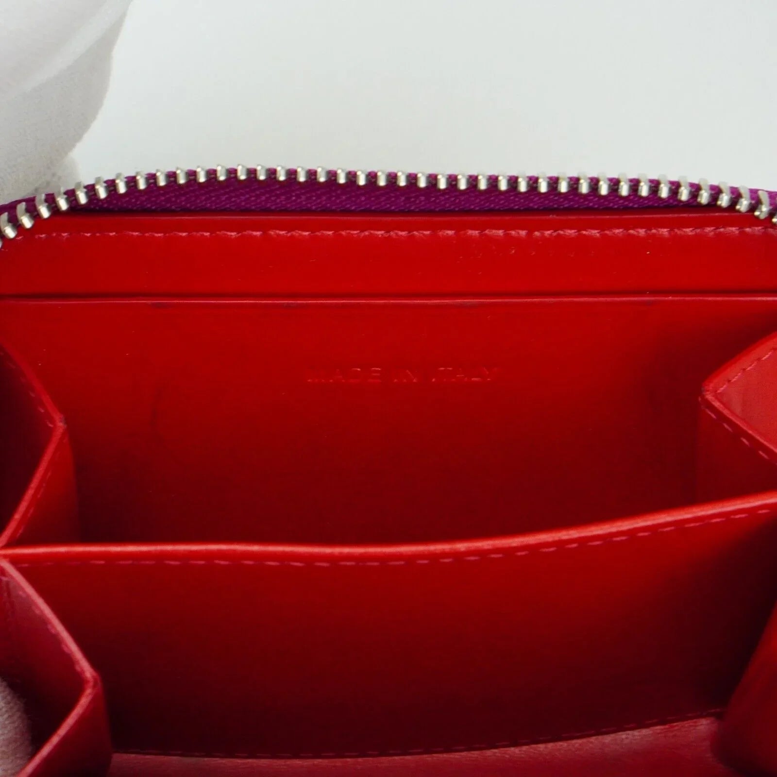 Christian Louboutin Studded Small Zipper Wallet Fuchsia