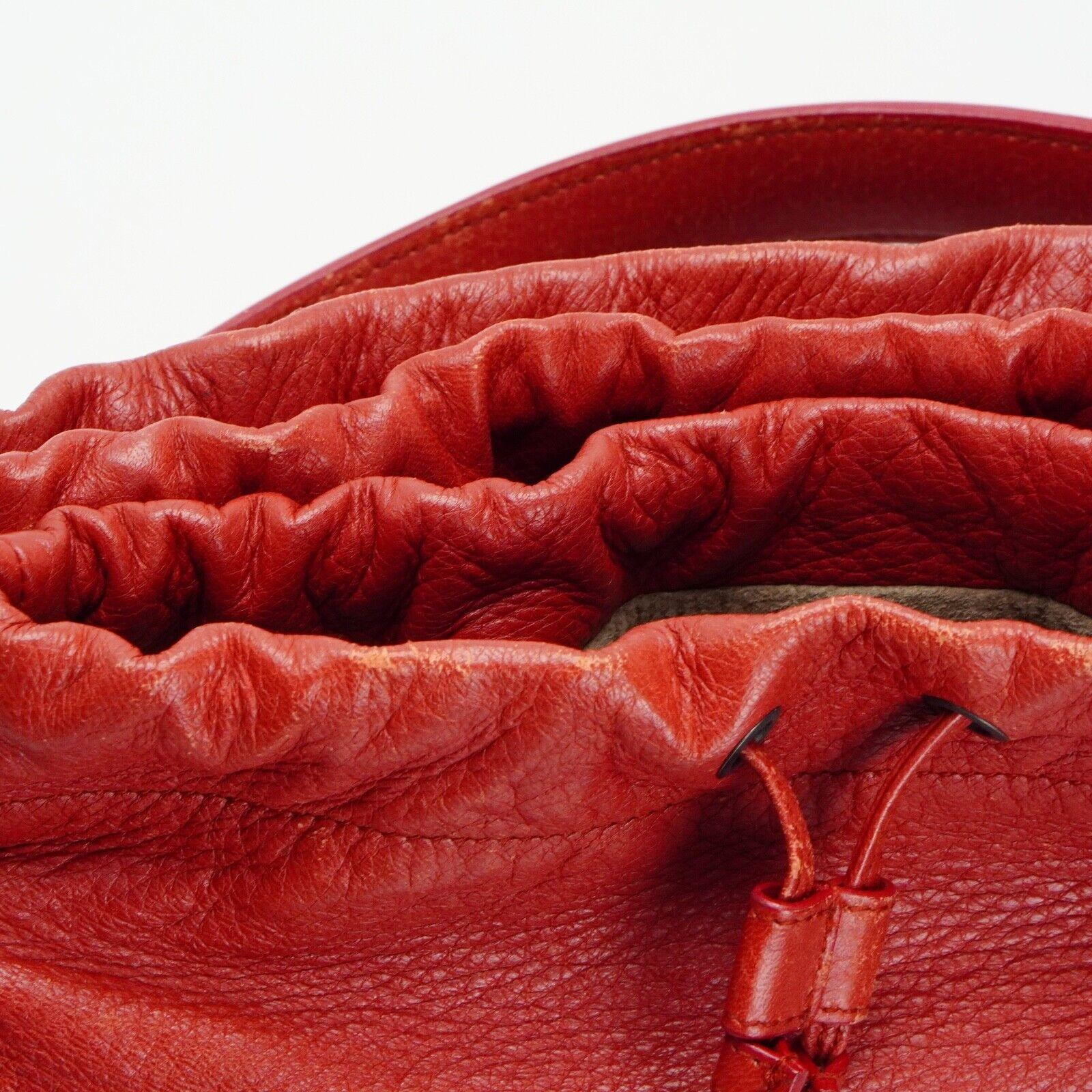 Bottega Veneta Double Drawstring Handbag Red