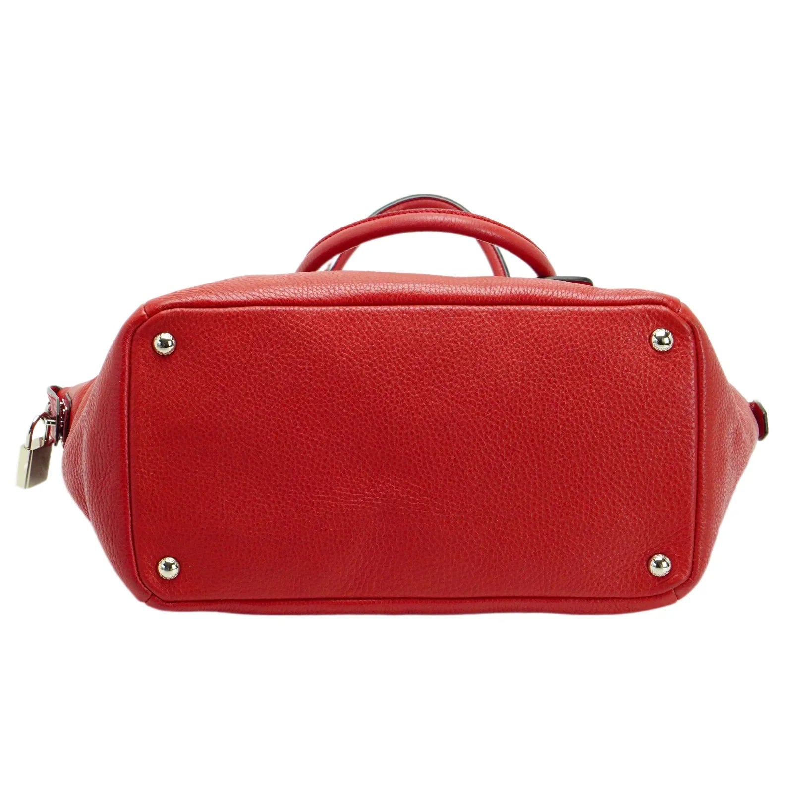 Prada Vitello Daino Pebbled Leather Tote Bag Red