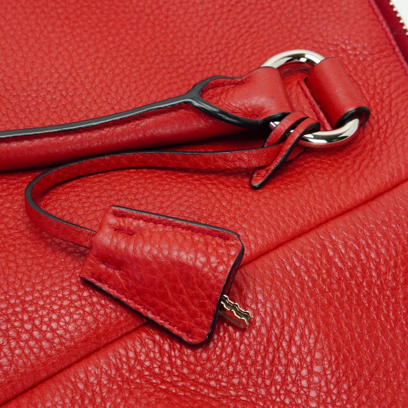 Prada Vitello Daino Pebbled Leather Tote Bag Red