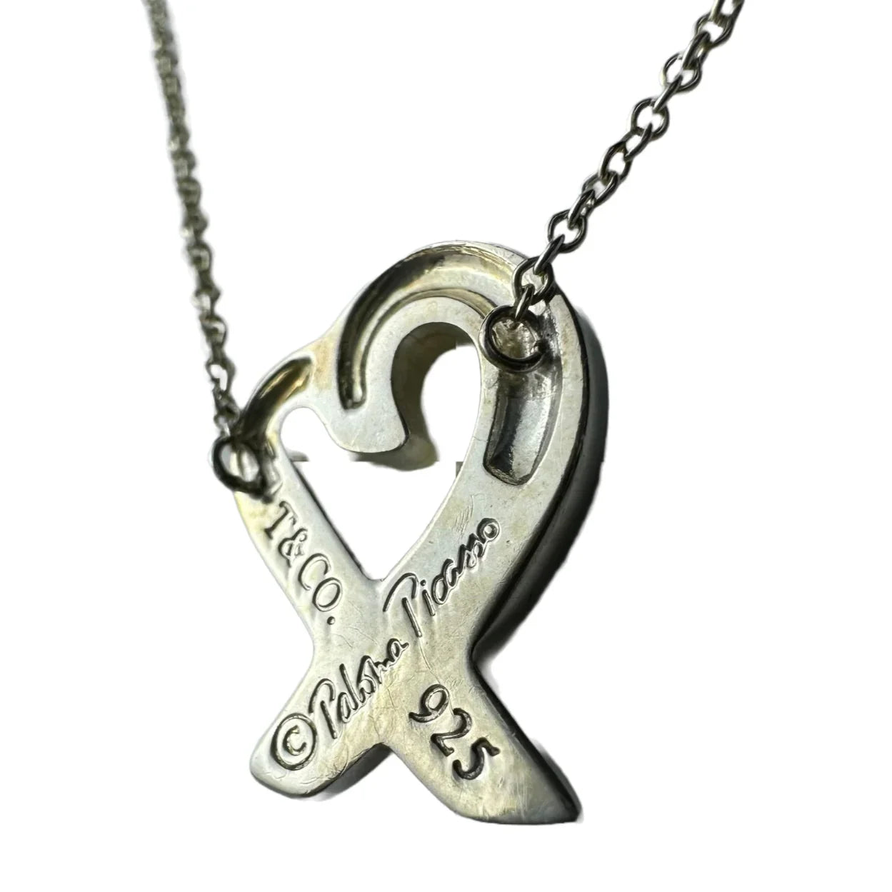 Tiffany & Co Paloma Picasso Loving Heart Pendant Necklace Sterling Silver