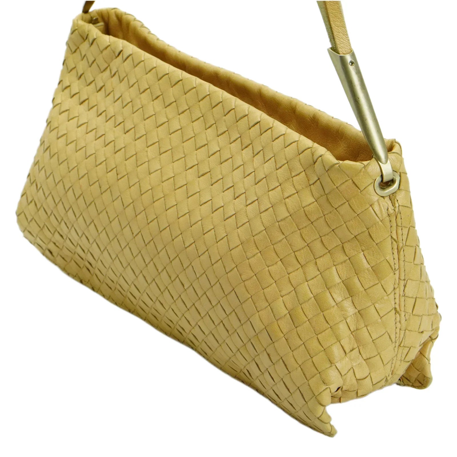 Bottega Veneta Intrecciato Leather Shoulder Bag Beige - Lost Designer
