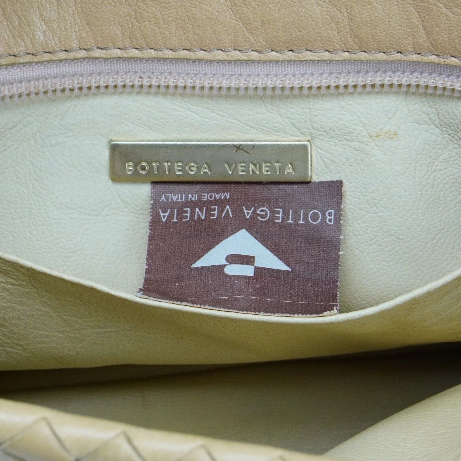 Bottega Veneta Intrecciato Leather Shoulder Bag Beige - Lost Designer