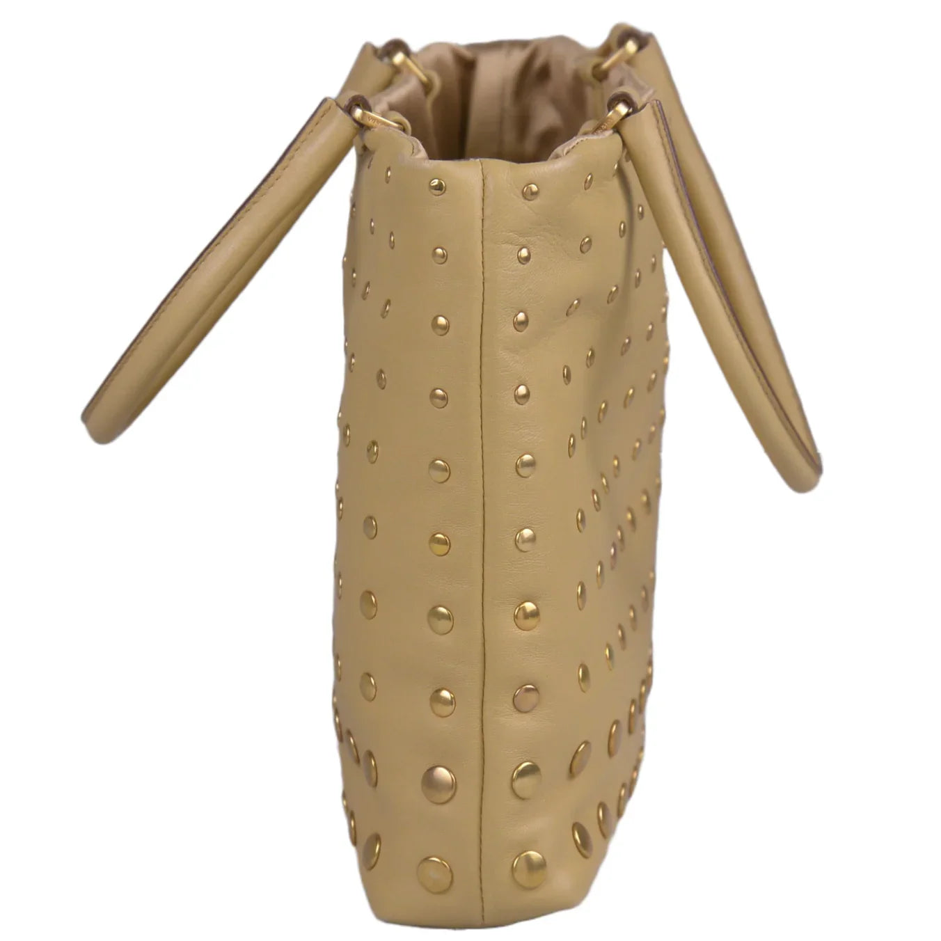 Prada Nappa Degrade Studded Mini Bag, Beige