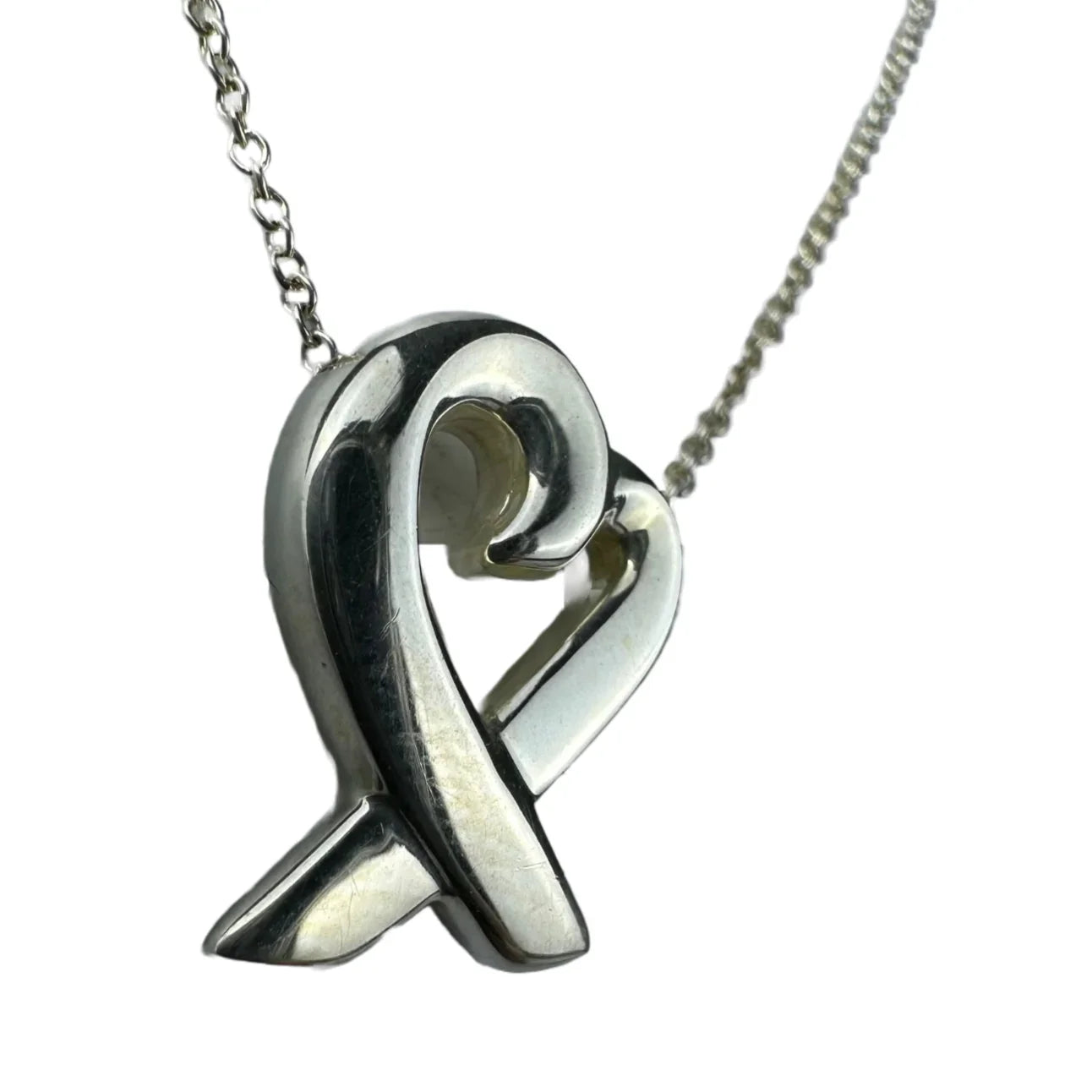 Tiffany & Co Paloma Picasso Loving Heart Pendant Necklace Sterling Silver