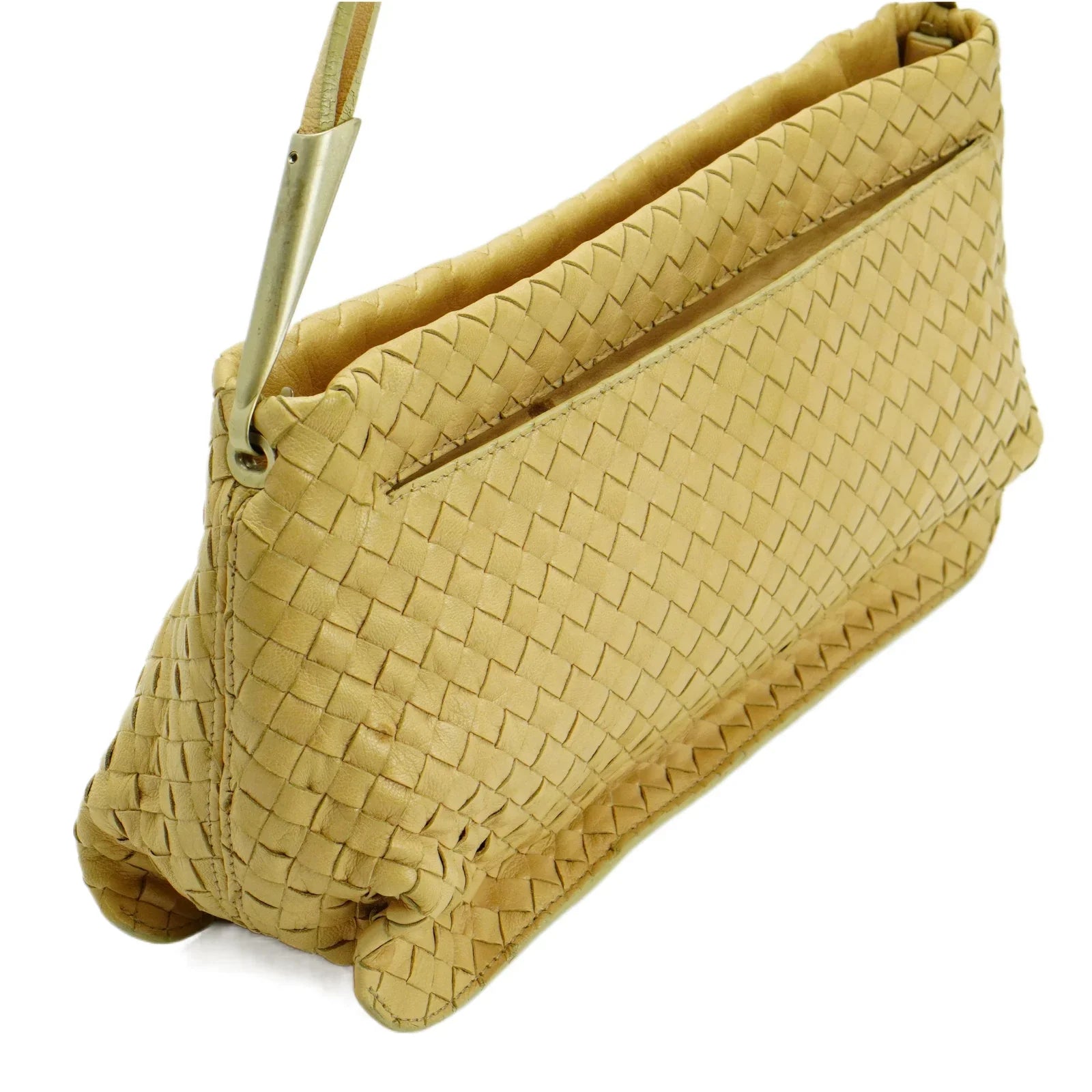 Bottega Veneta Intrecciato Leather Shoulder Bag Beige - Lost Designer