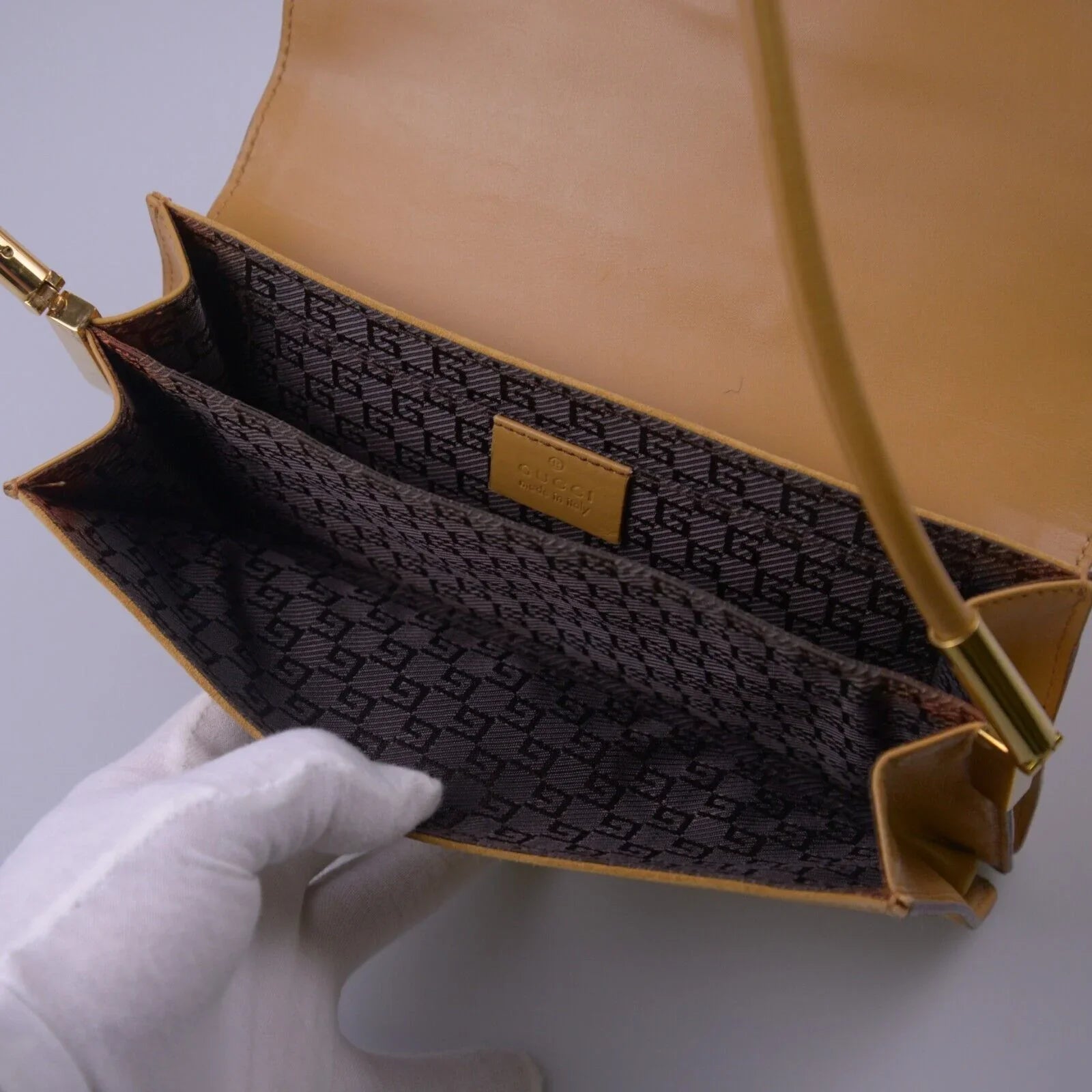 Gucci GG Blondie Baguette Bag, Tan Suede Leather