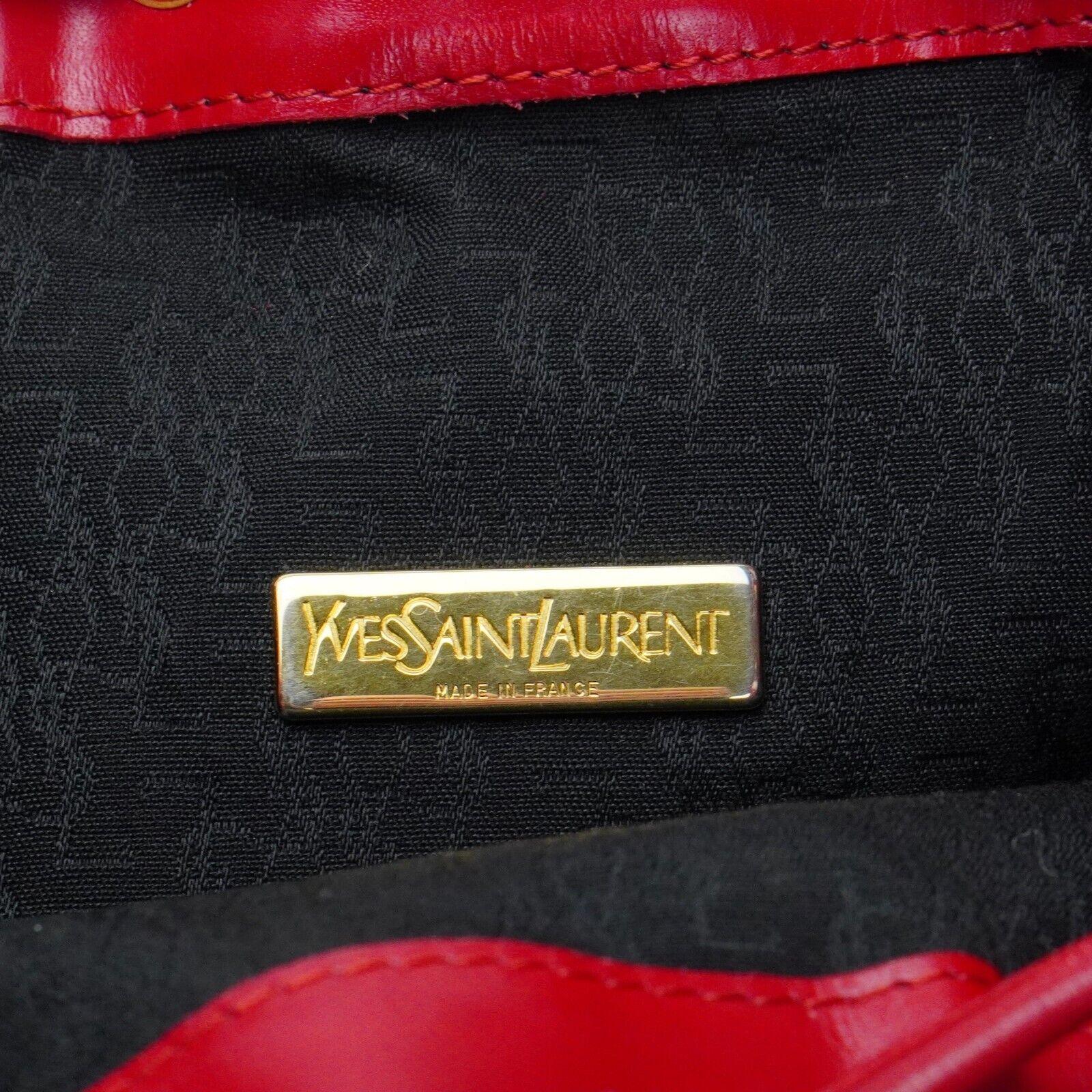 Yves Saint Laurent YSL Noe Canvas Bucket Drawstring Bag Red