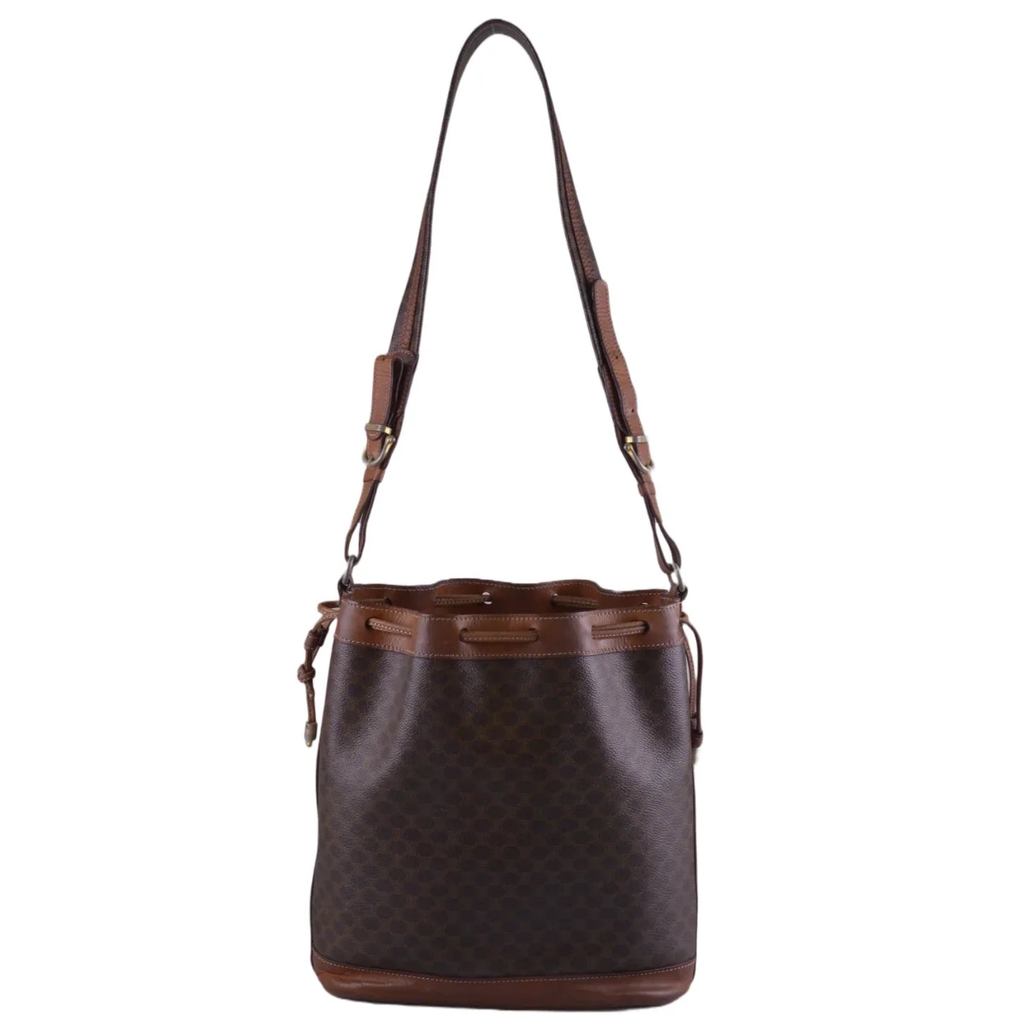 Celine Macadam Monogram Drawstring Bucket Bag