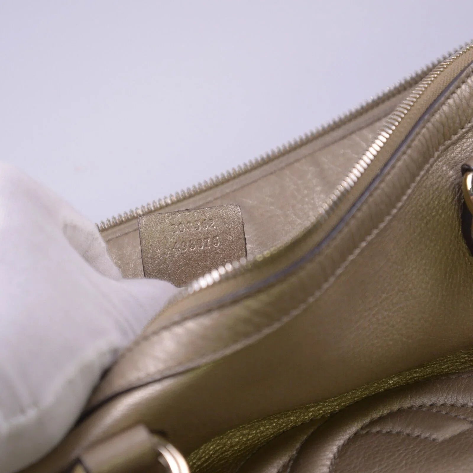 Gucci Interlocking GG Soho Working Tote Bag, Metallic Champagne - Lost Designer