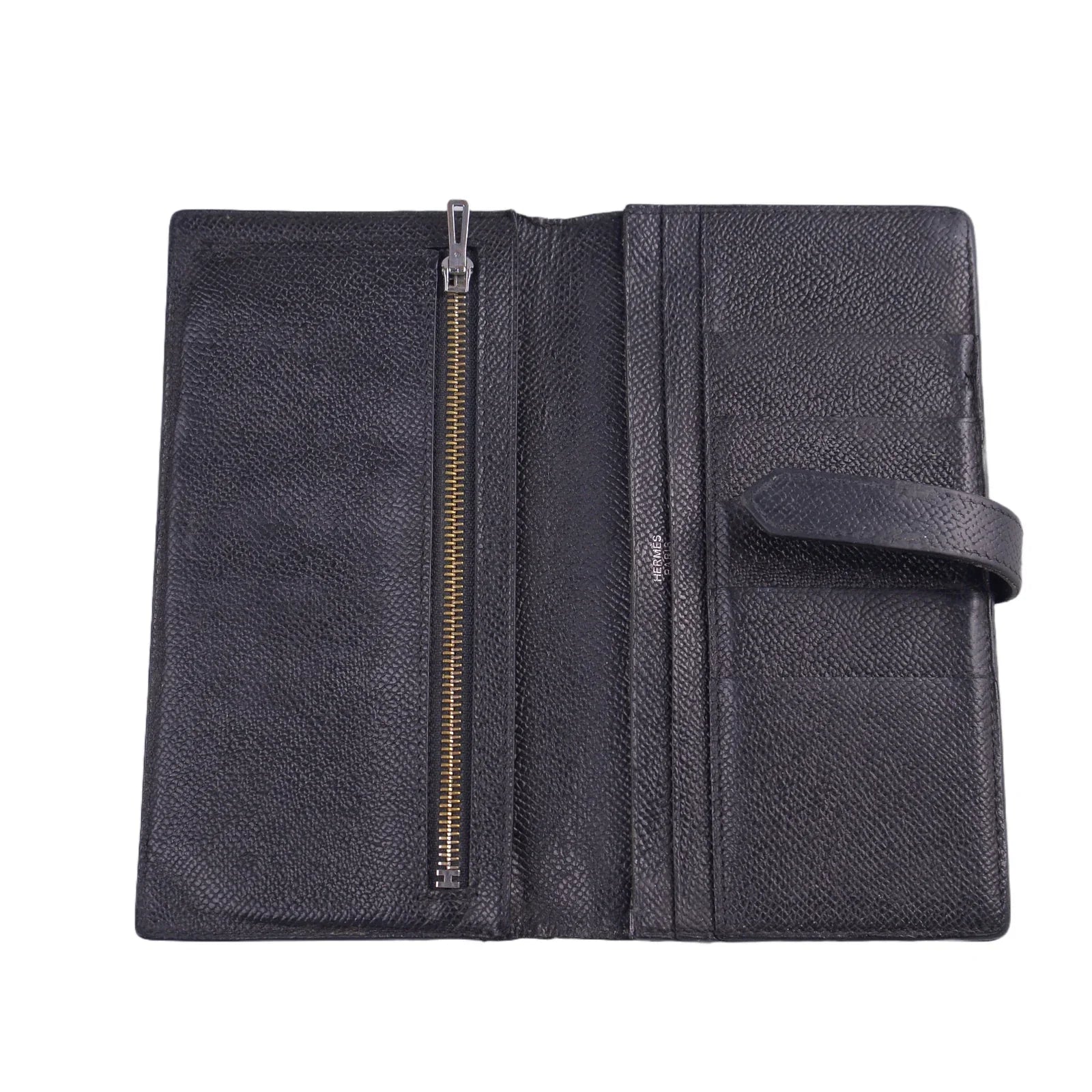 Hermes Bearn Gusset Long Wallet Black