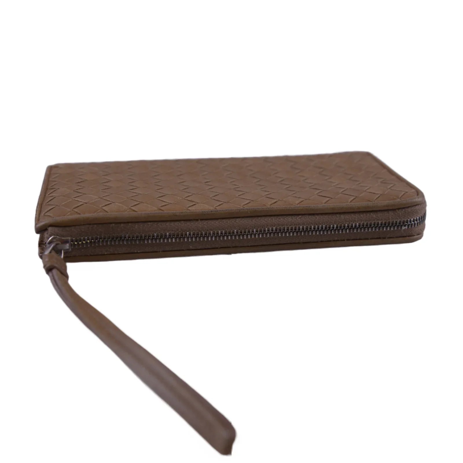 Bottega Veneta Intrecciato L-Shaped Long Wallet, Brown - Lost Designer