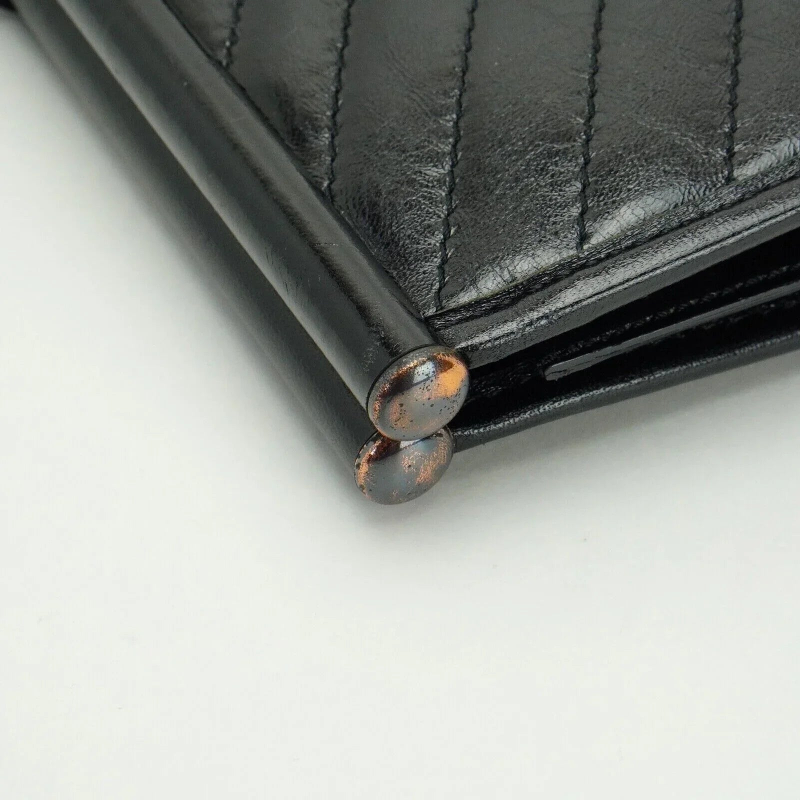 YSL Yves Saint Laurent Quilted Leather Clutch Bag Black